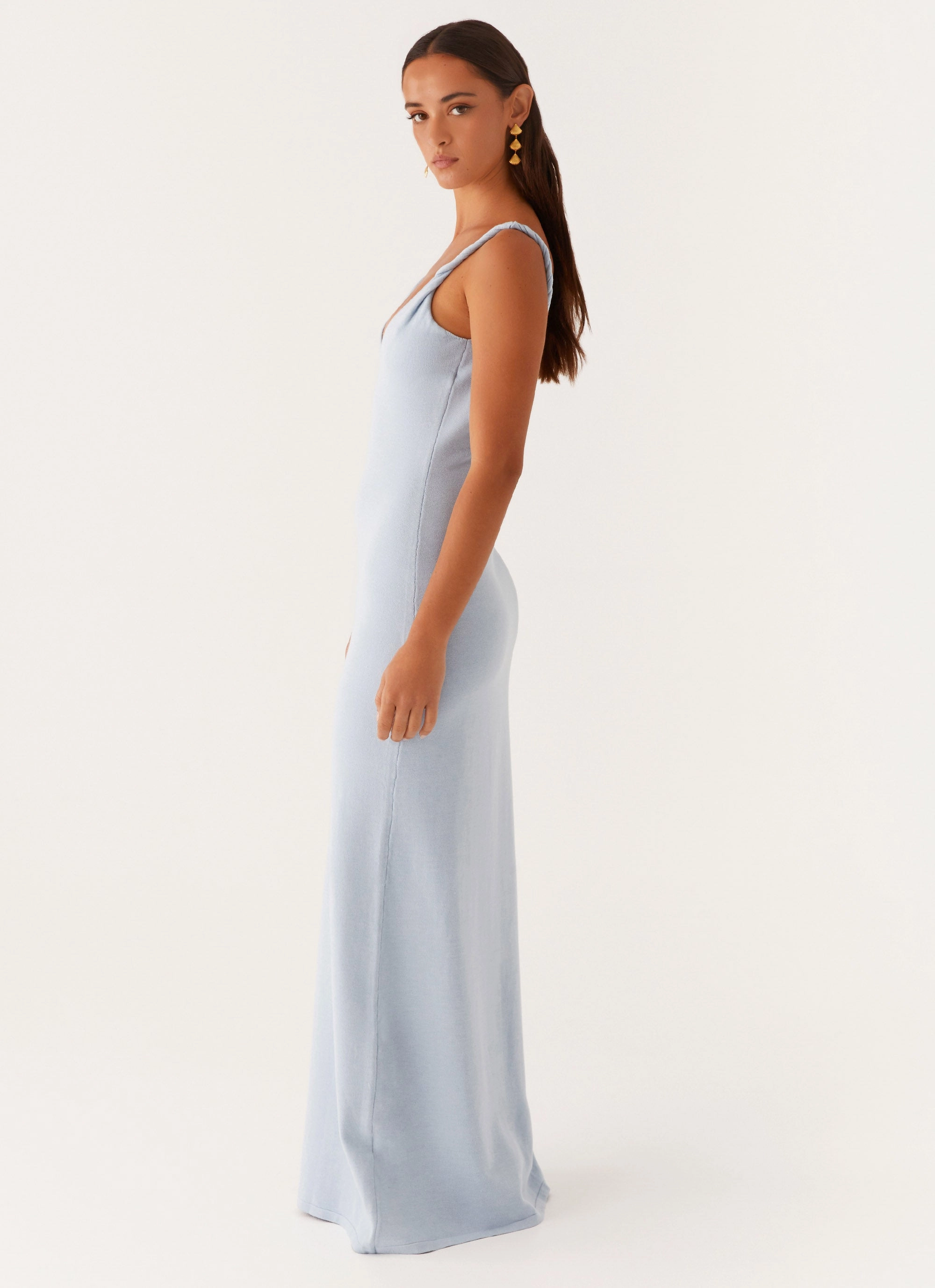Casual maxi dress flowy style Anastasia Maxi Dress - Blue