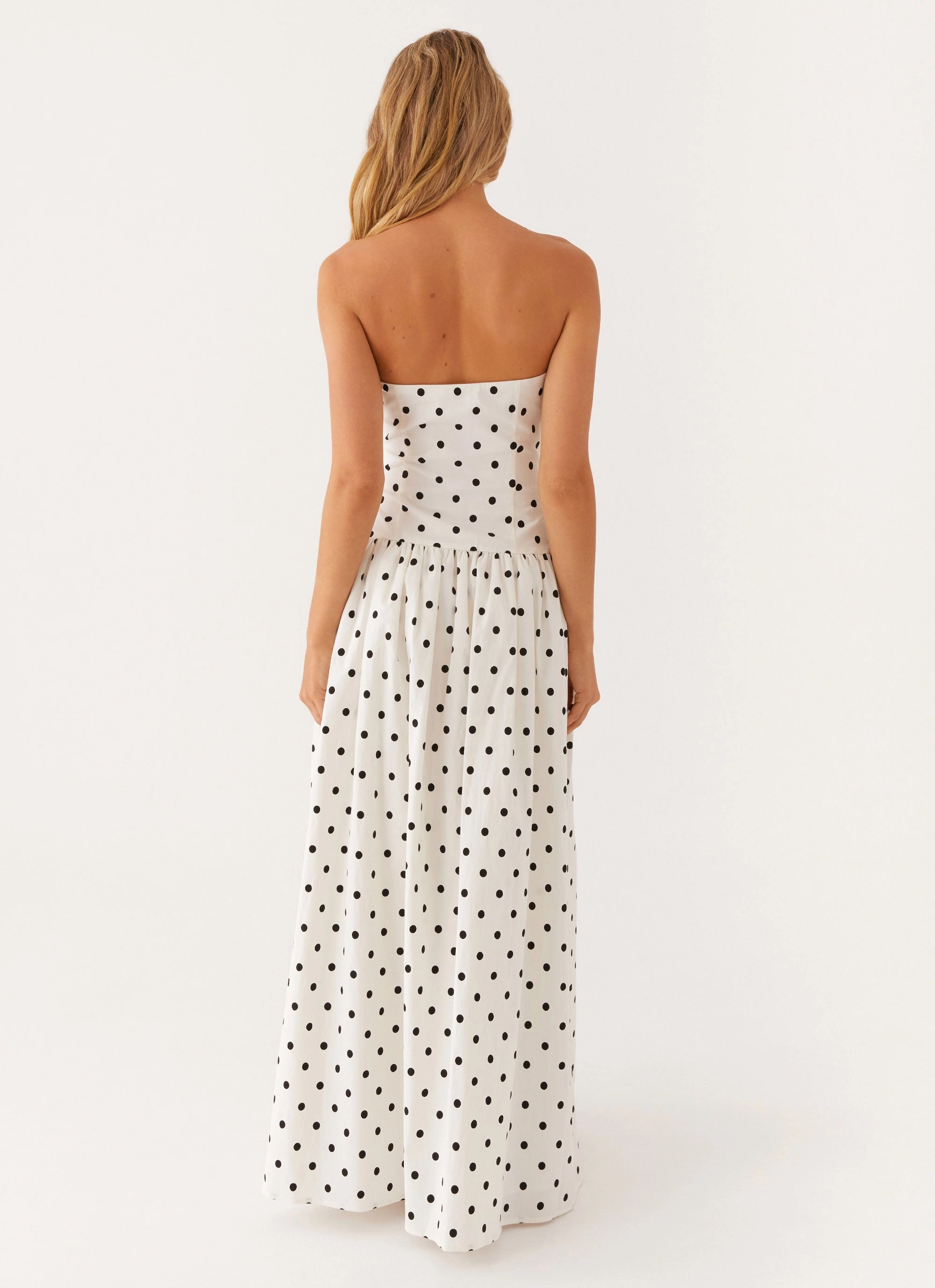 Andorra Maxi Dress - White Polkadot Vibrant Design Romantic Vibes