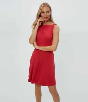 ANDY ULTRA RIB MINI SKATER DRESS Comfortable office piece