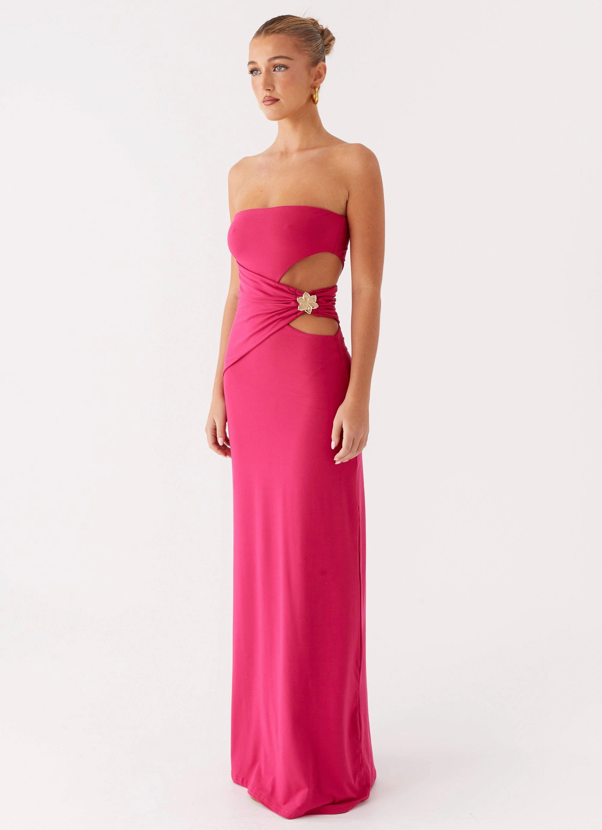Anetta Maxi Dress - Fuchsia Flattering Cut Wear Style Base