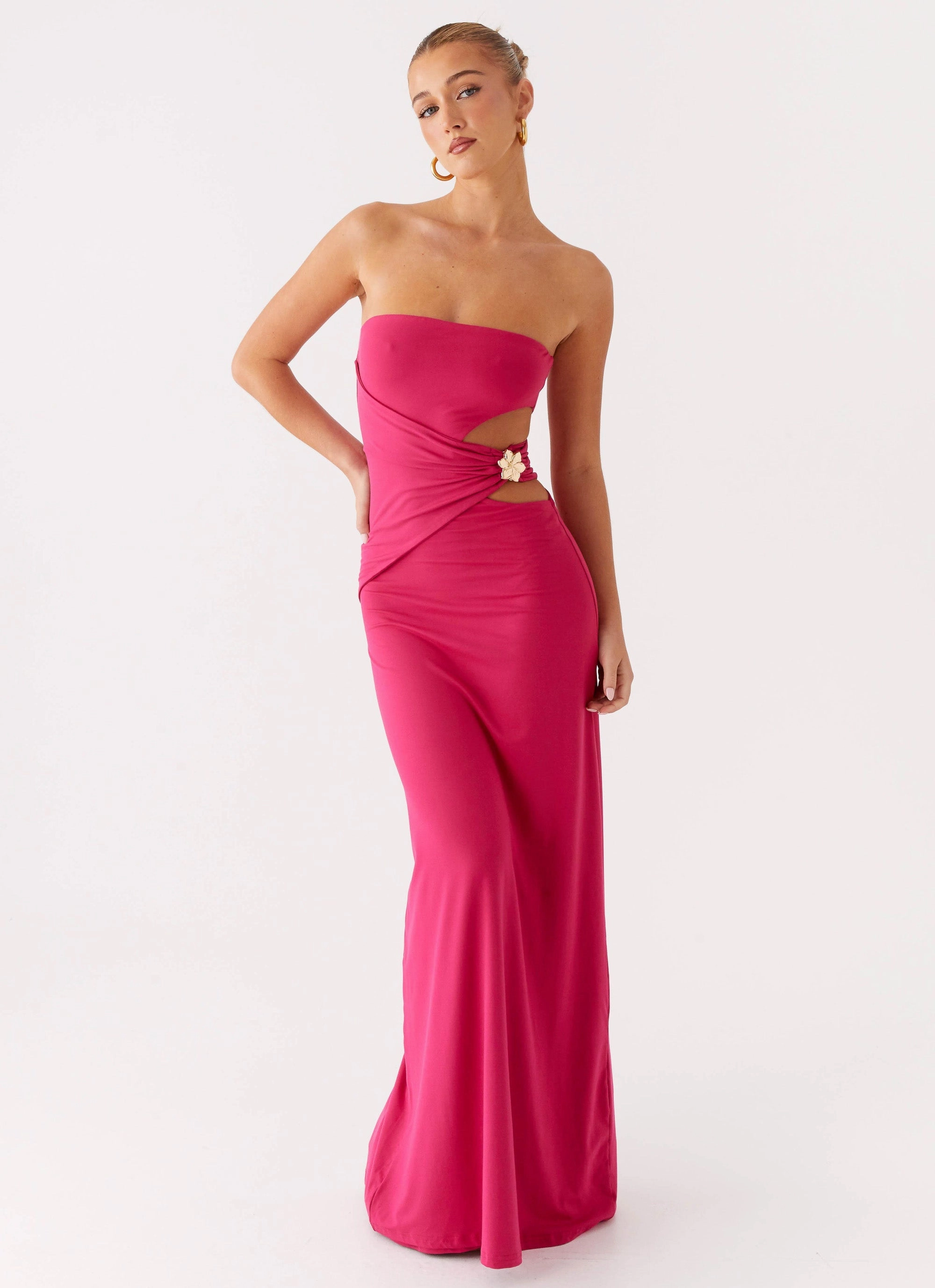 Delicate Touch elegant design Anetta Maxi Dress - Fuchsia