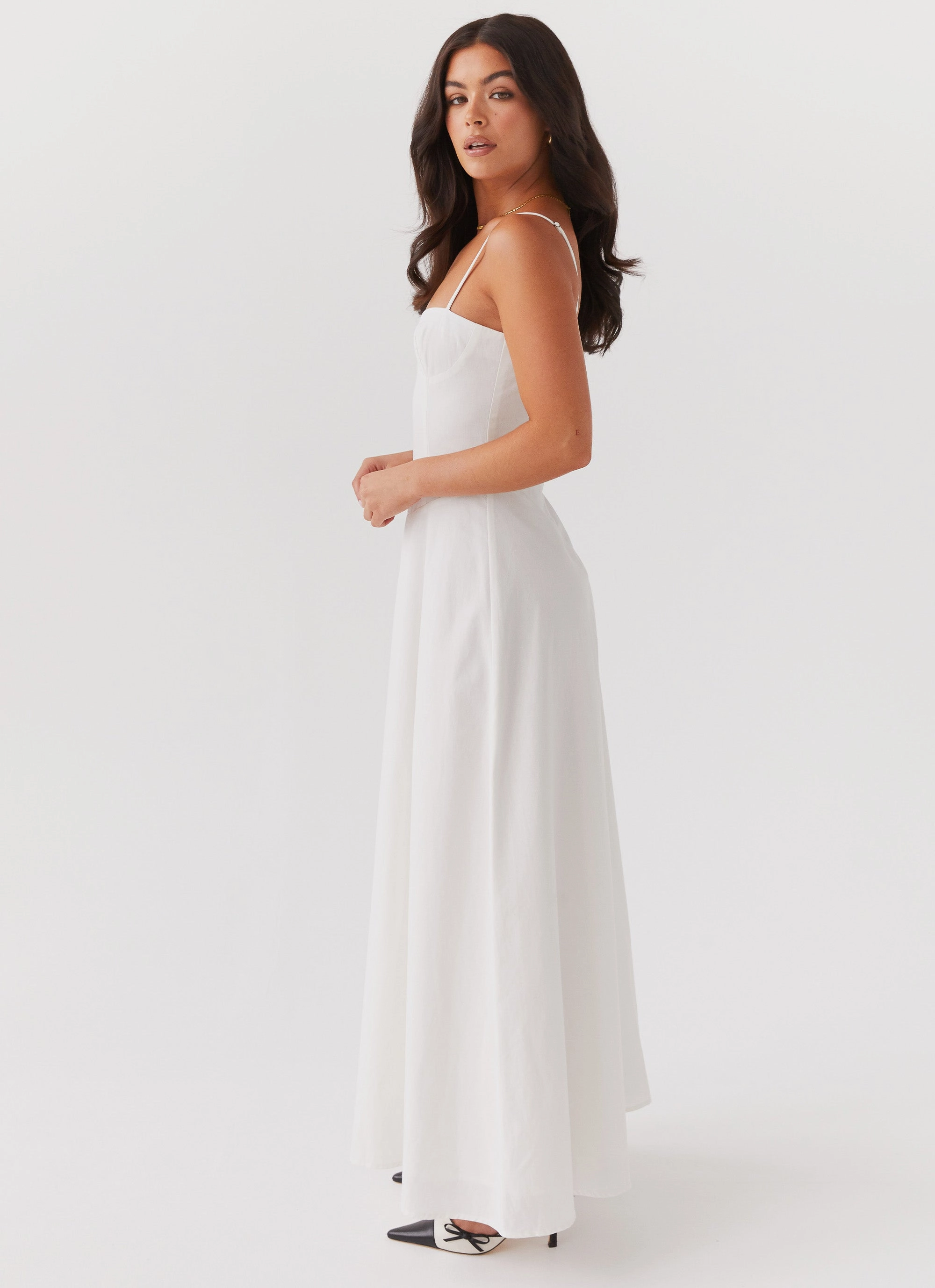BreathableLining Angelina Linen Maxi Dress - White
