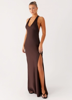 Angie Maxi Dress - Chocolate Comfortable Look Easy Vibe