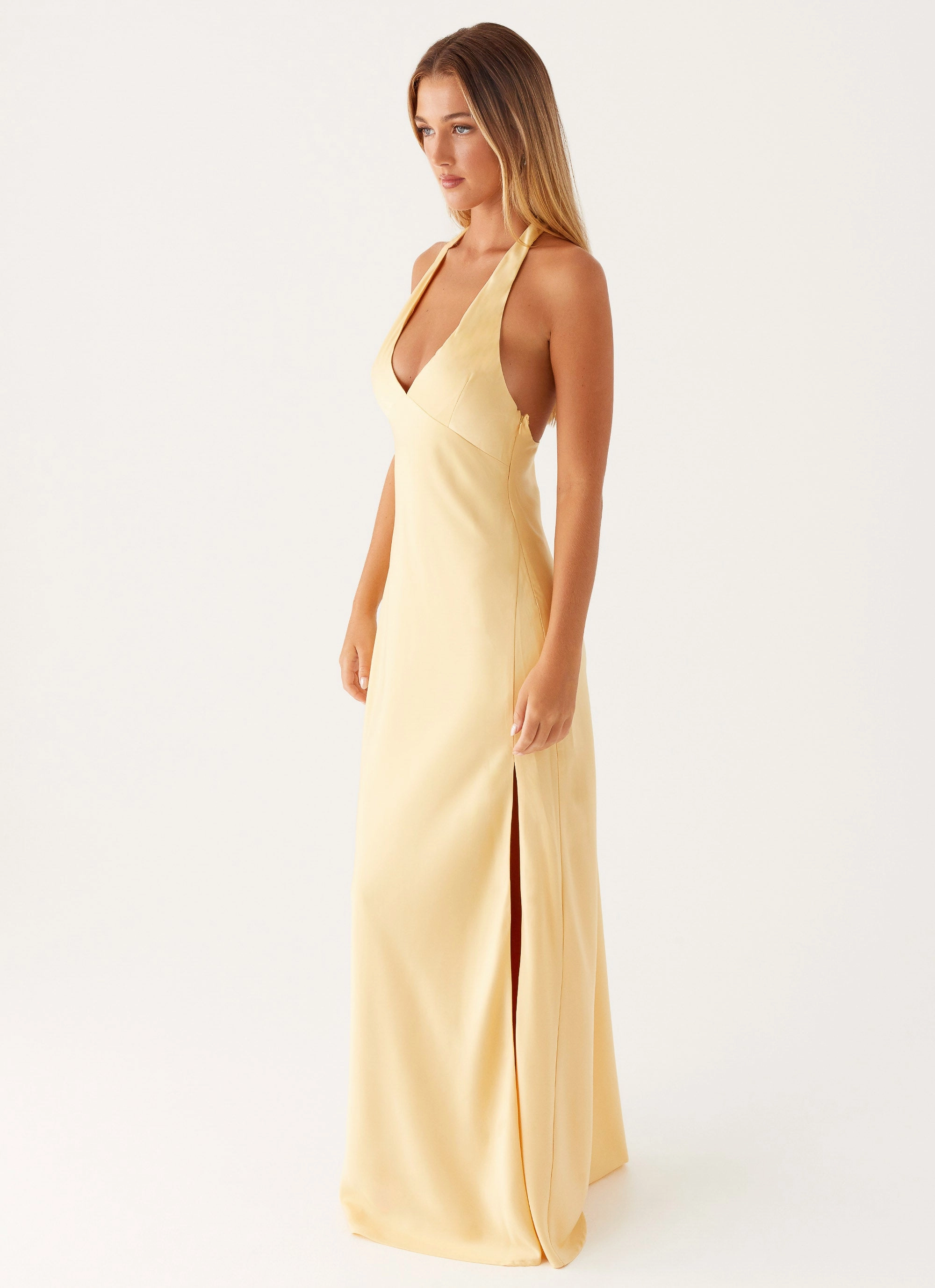 Angie Maxi Dress - Yellow Bold Color Soft Fashion