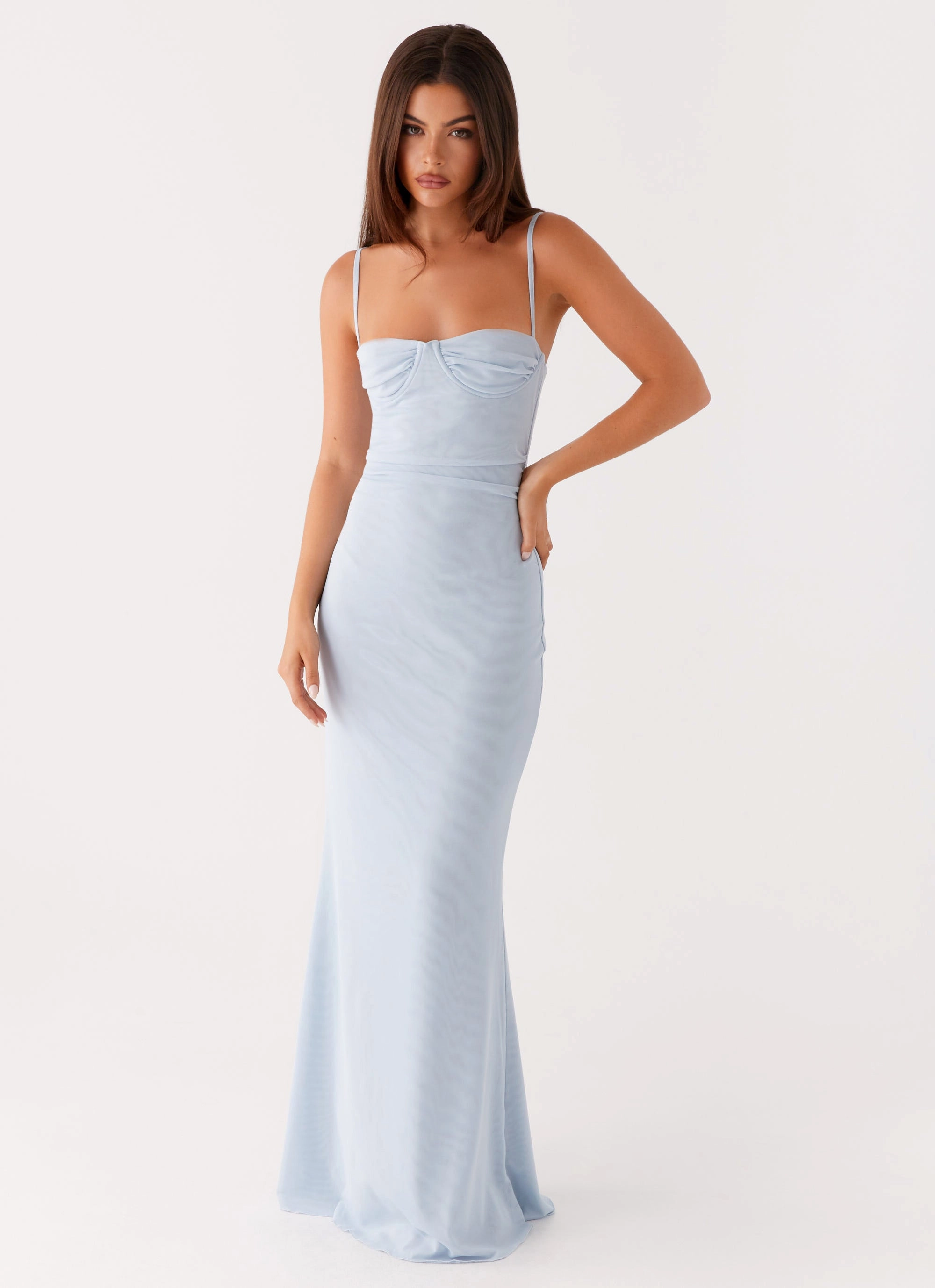 Linen Love Sophisticated Design Anna Sophia Maxi Dress - Blue