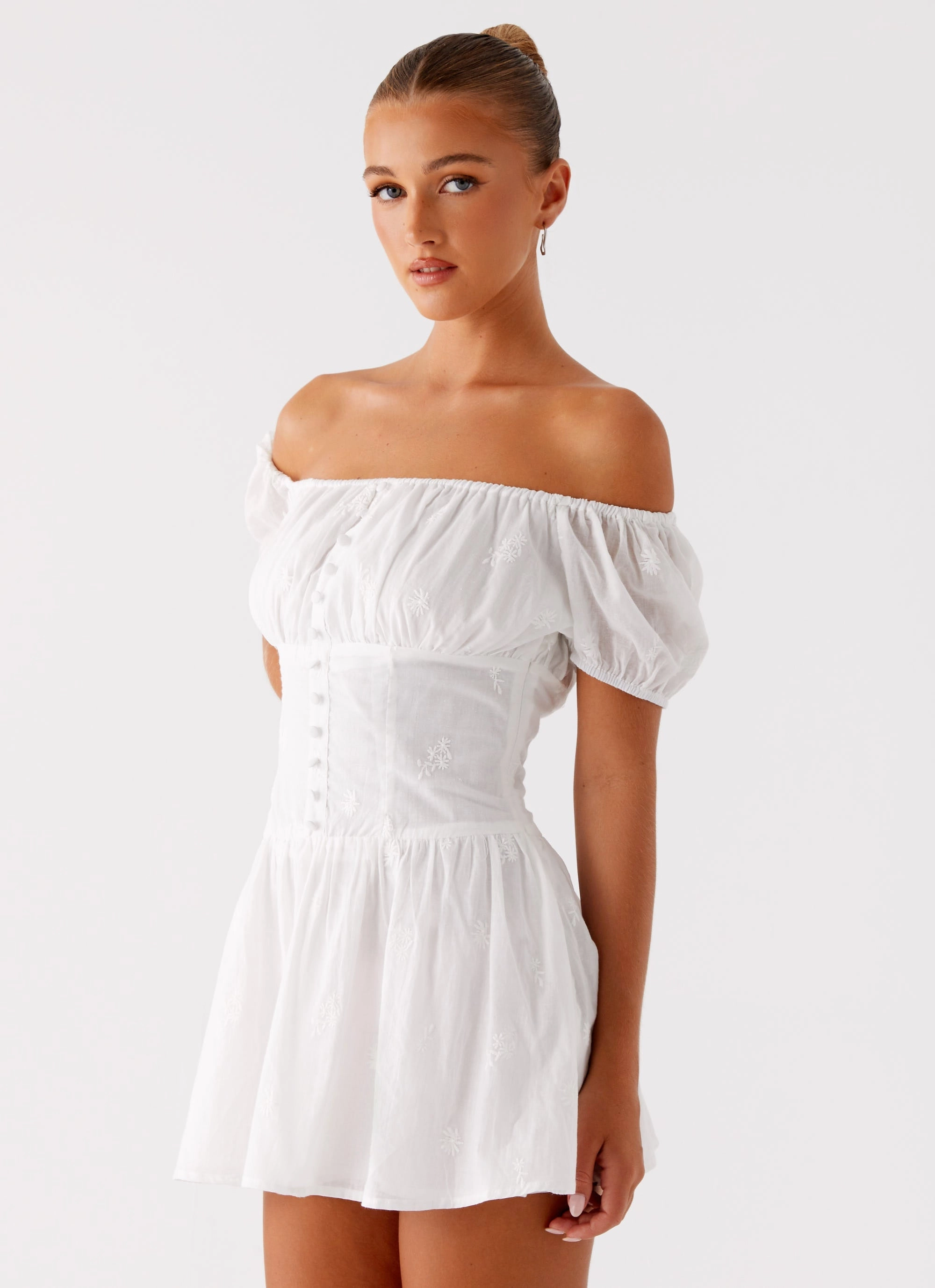Anthem Mini Dress - Ivory Sheer Panel