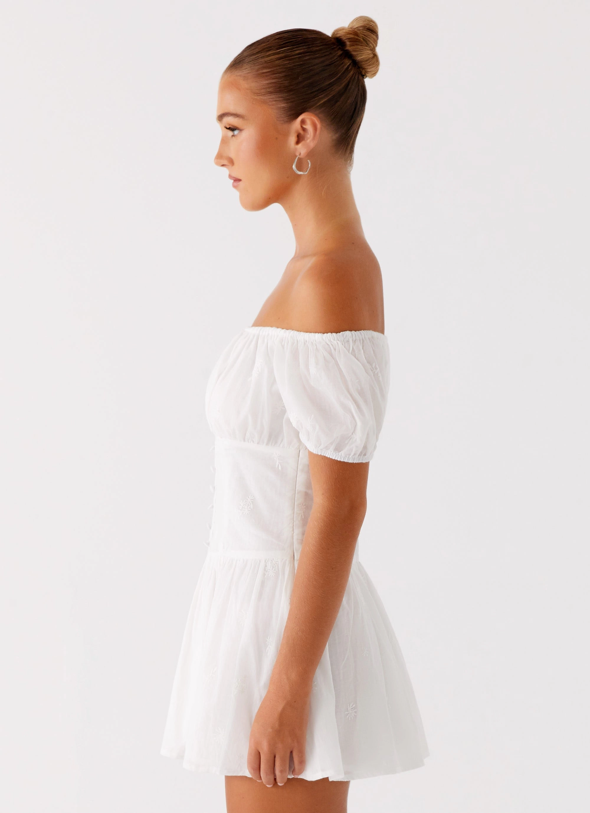 Anthem Mini Dress - Ivory Cinched-Waist