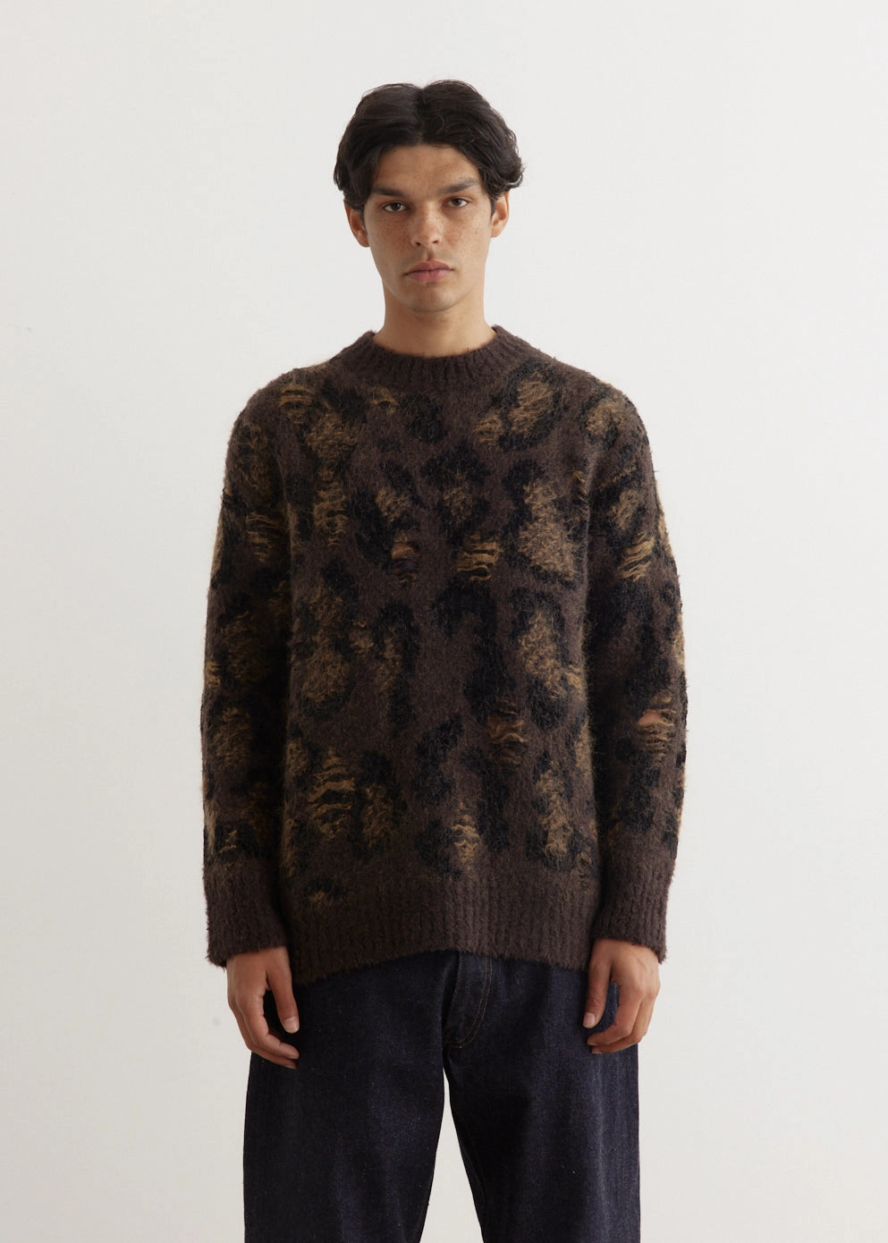 Yarn Dyed Interlock Jacquard Crewneck Knit