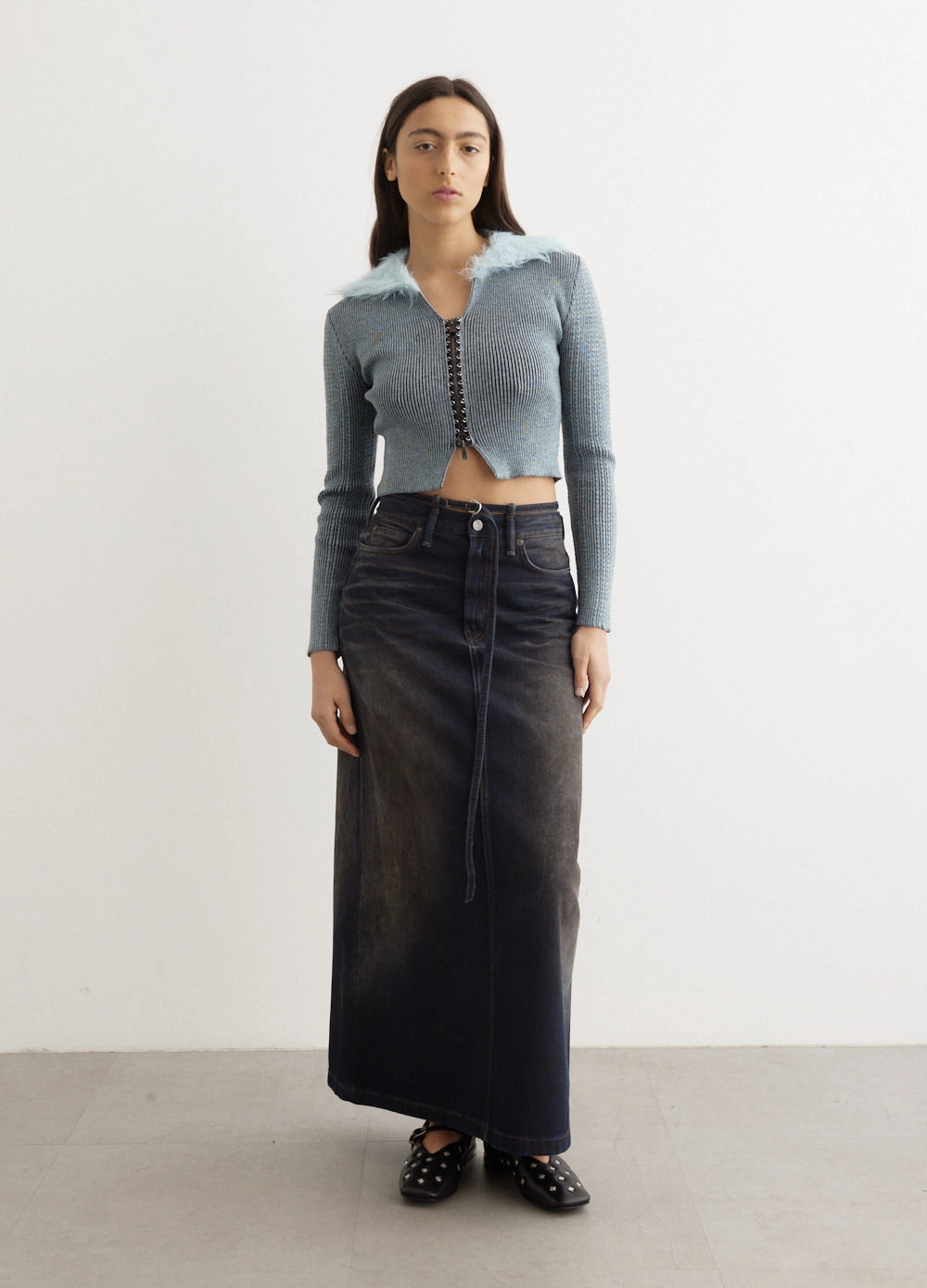 Lace-Up Knit Cardigan EcoConscious Production