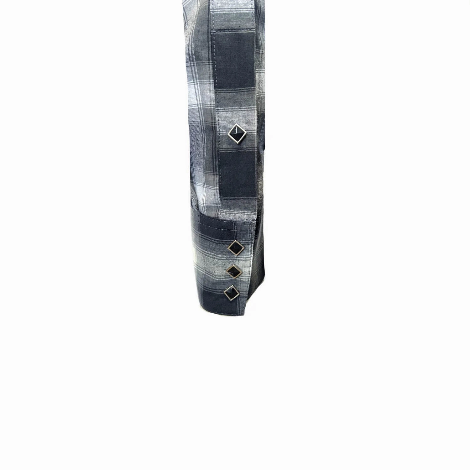 Rockmount Mens Shadow Plaid Western Black/Blue 100% Cotton L/S Shirt Customizable Option Social Meetup