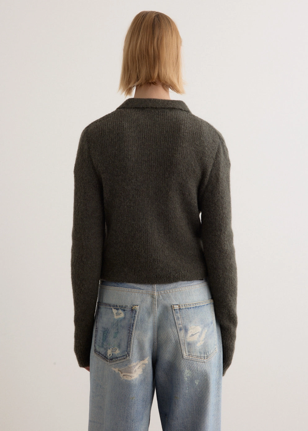 Mazzy Polo Cardigan HighDensity Knit Durable Elasticity