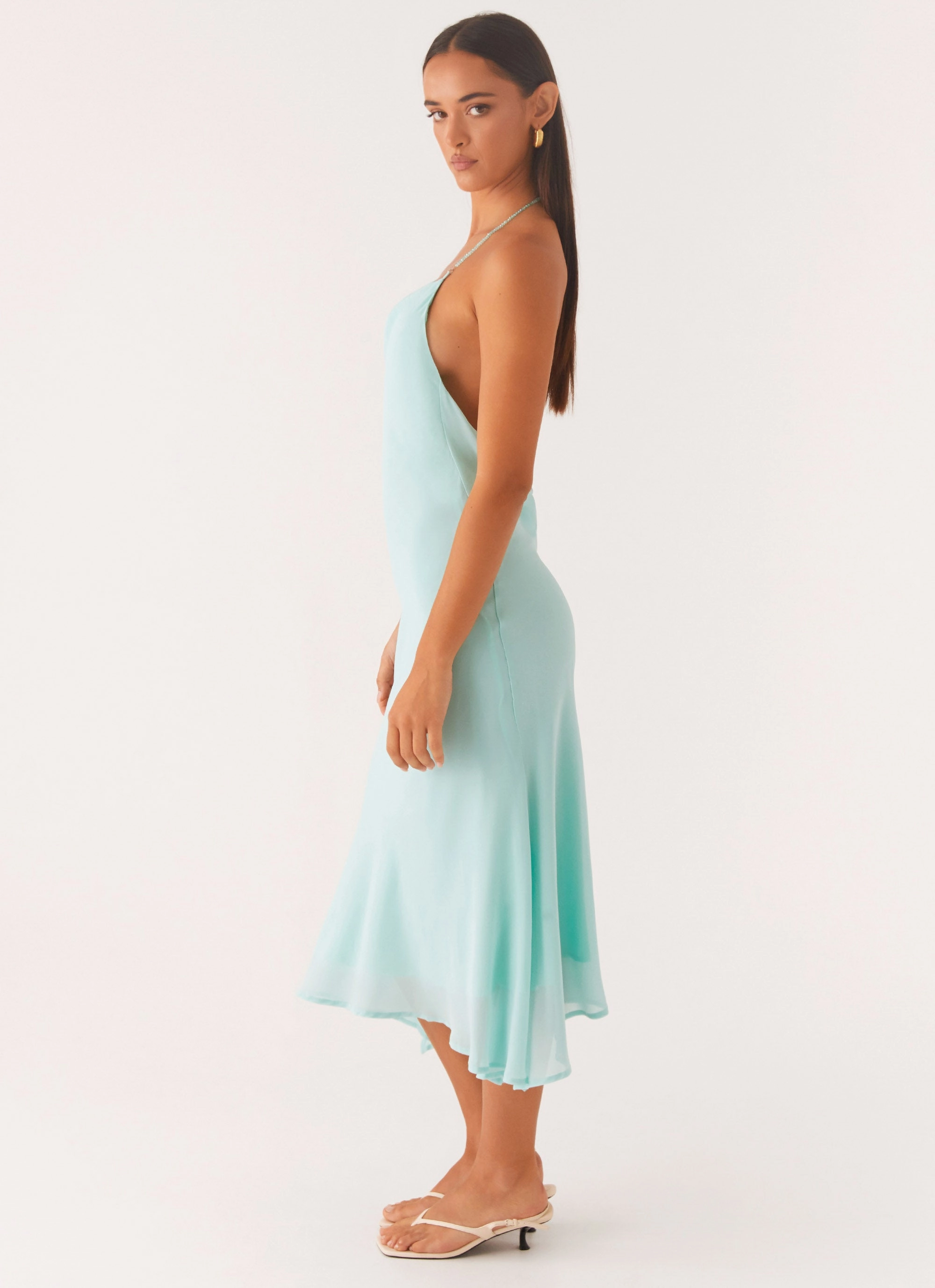 Deep Dive Midi Dress - Pale Blue Work or Casual