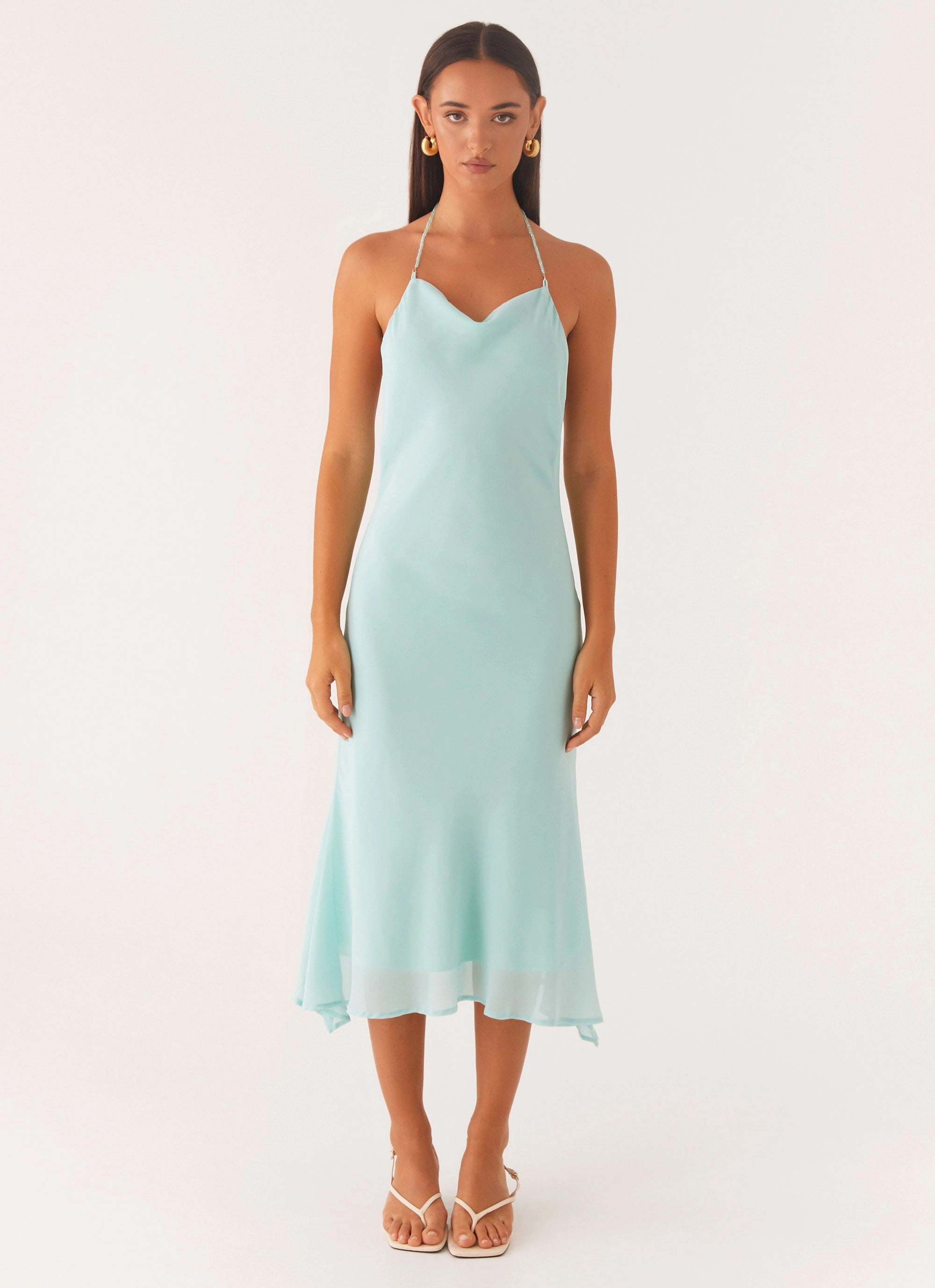 Deep Dive Midi Dress - Pale Blue Soft Volume
