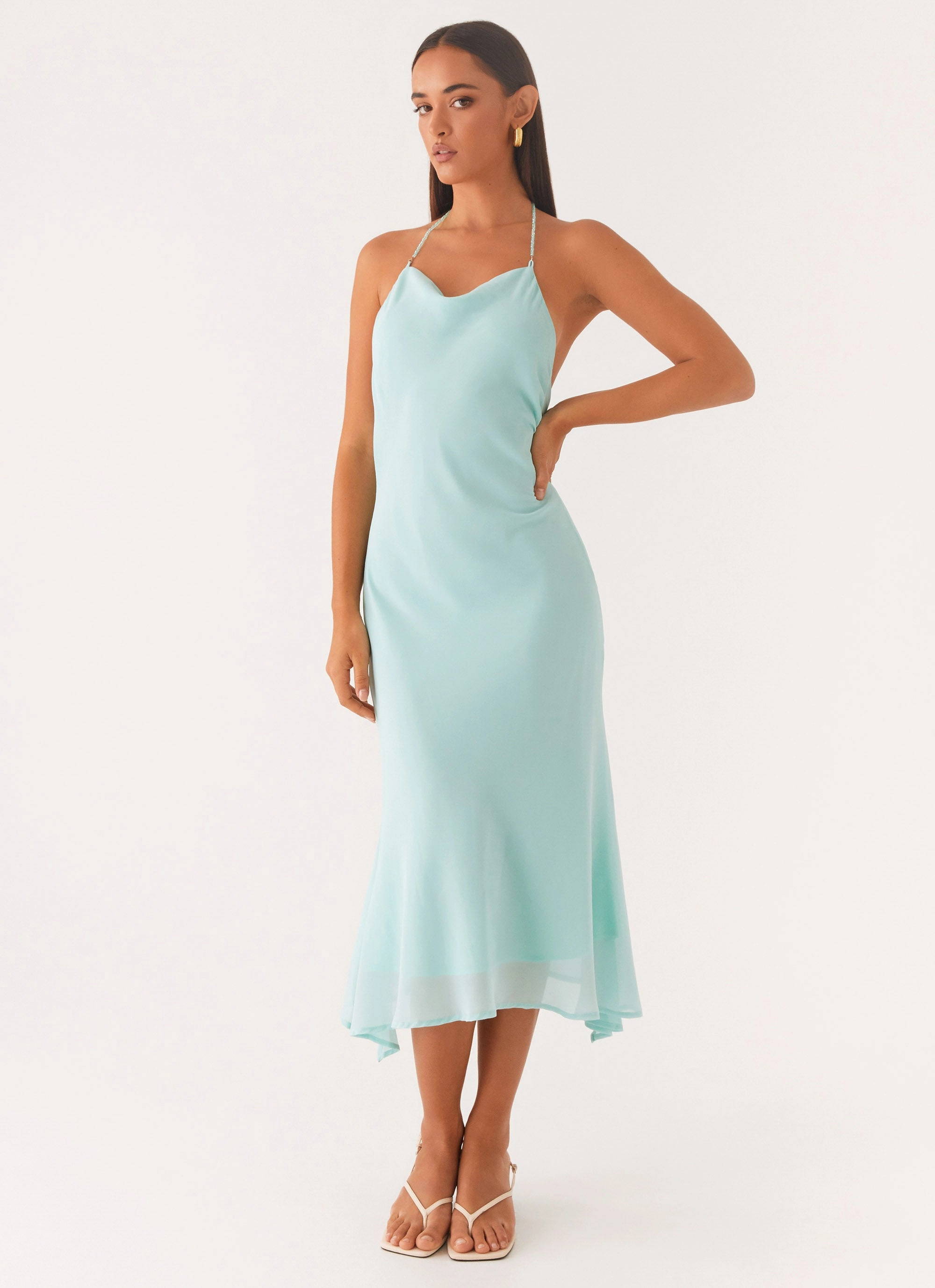 Luxe Mood Deep Dive Midi Dress - Pale Blue