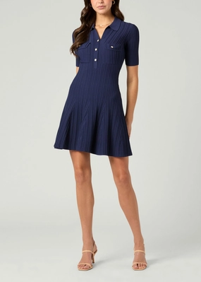 Evening Motion Antonia Knit Dress in Navy