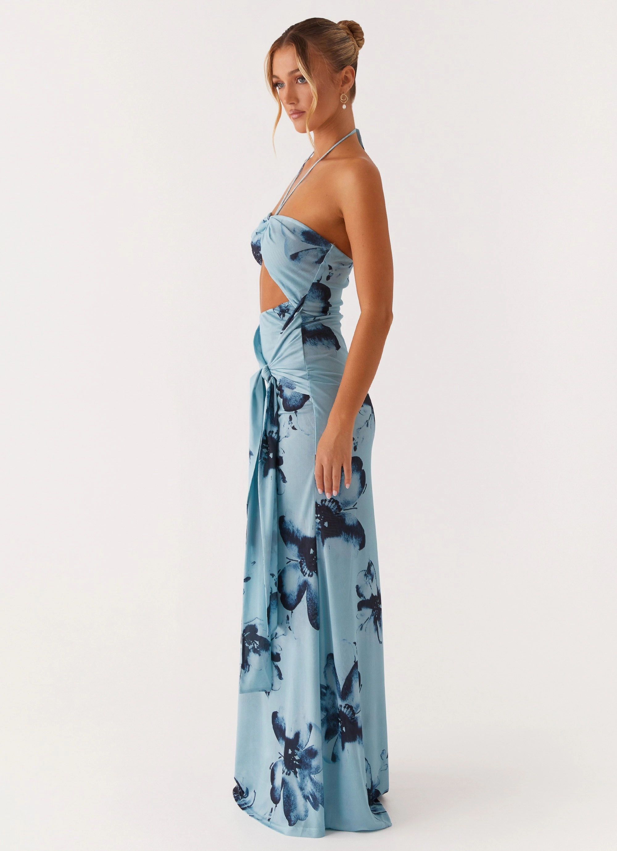 Seasonal Comfort museum visit Antonia Maxi Dress - Black Blue Floral