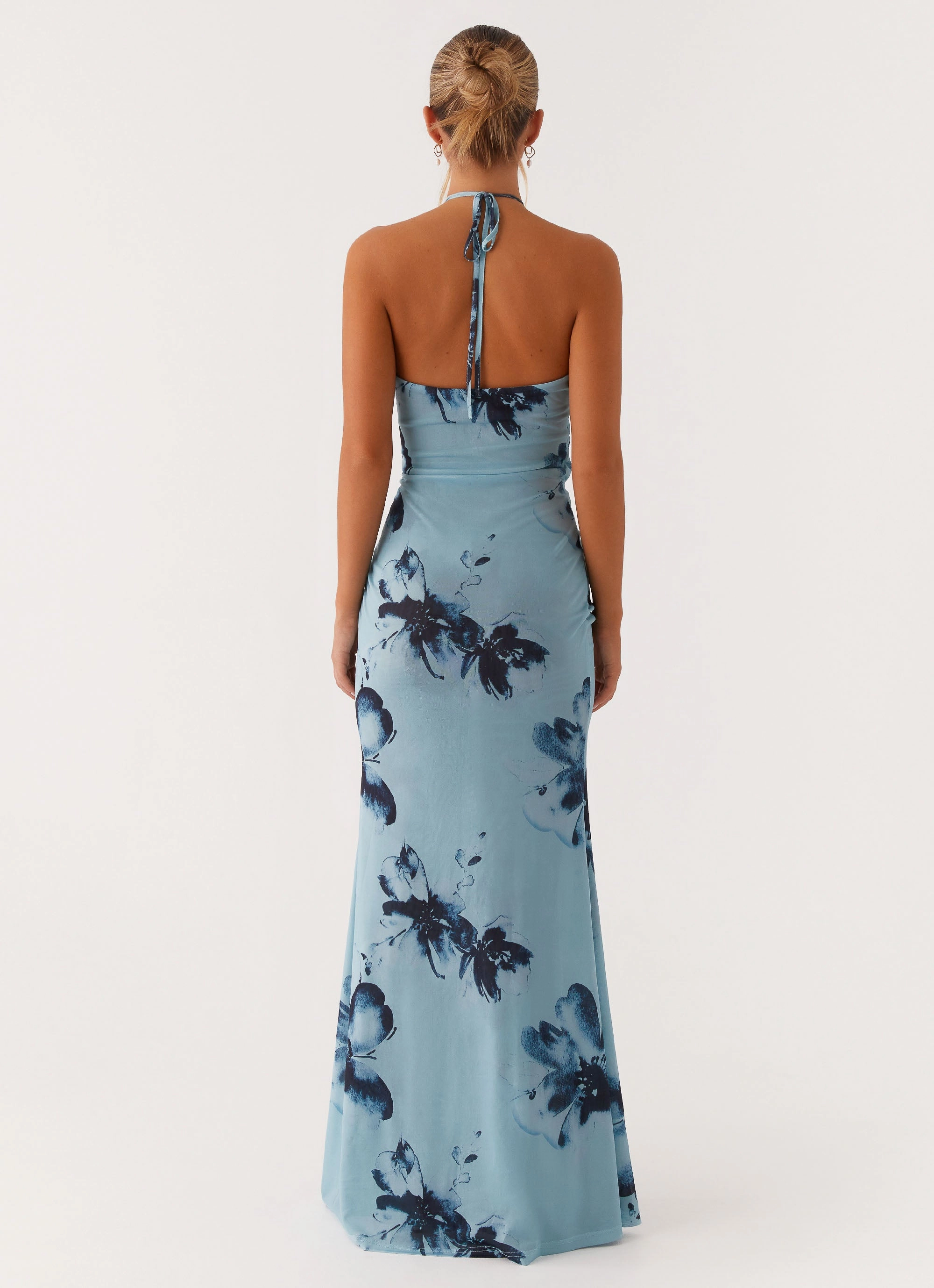 Antonia Maxi Dress - Black Blue Floral Bold Color