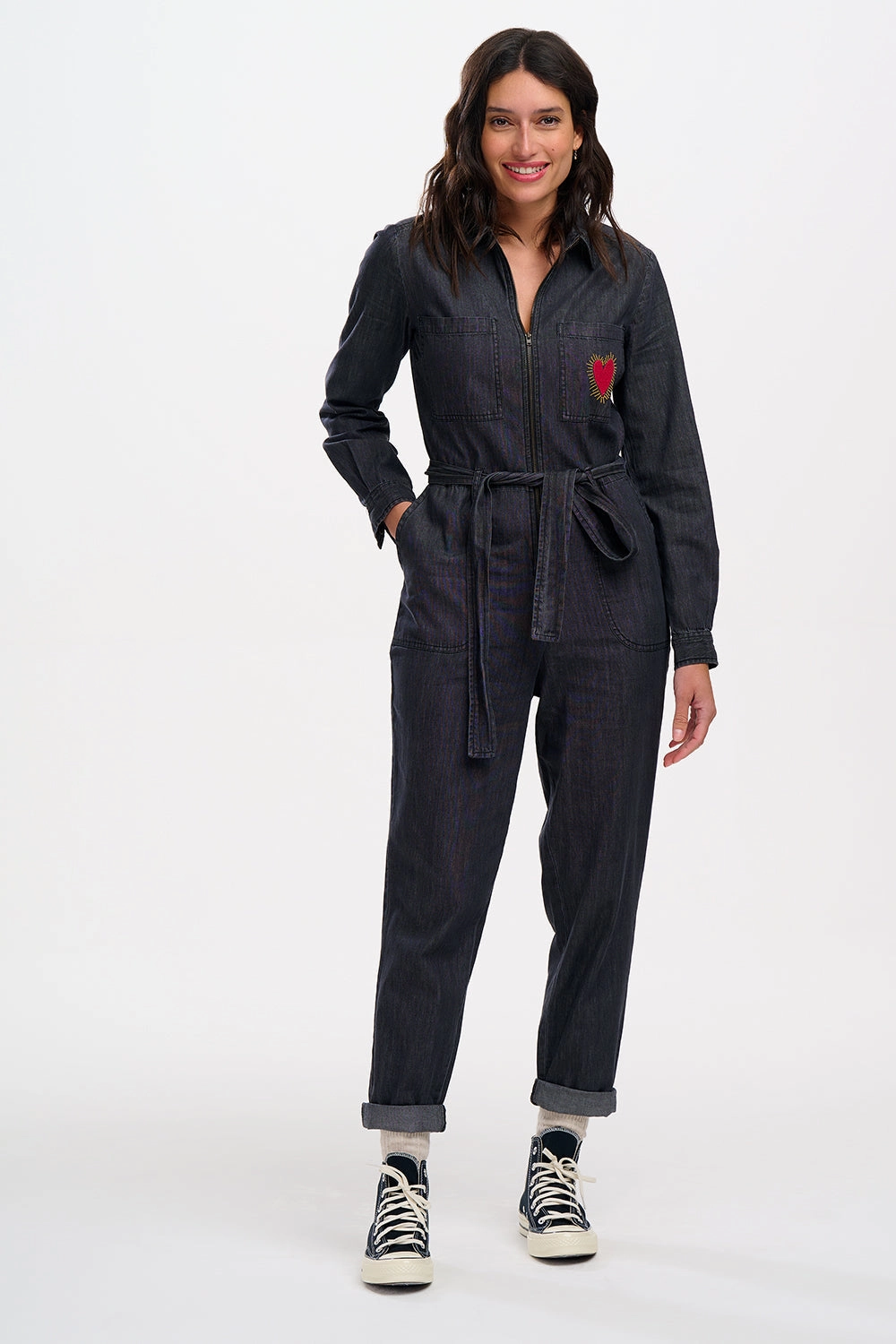 Flattering Look Anwen Boilersuit in Heart Explosion