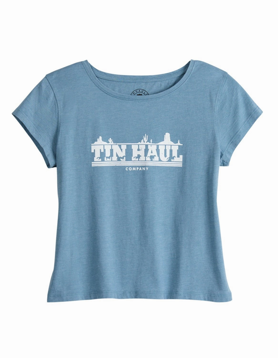 Refined Aesthetic Tin Haul Womens Running Horse Blue Cotton S/S T-Shirt