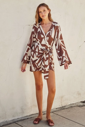 Calm Touch Shiny surface ANYA WRAP MINI DRESS