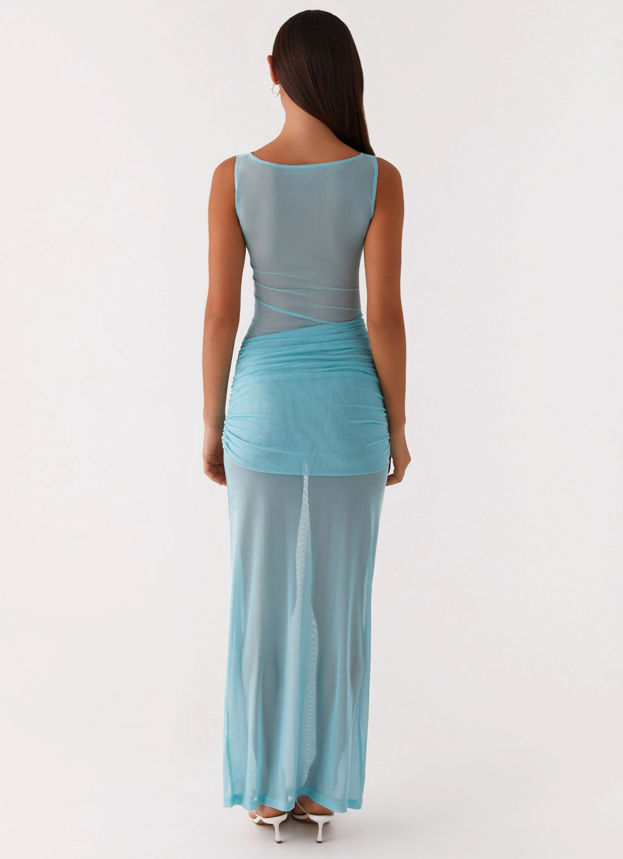 Chic and Cozy Sleek Form Apollo Maxi Dress - Aqua