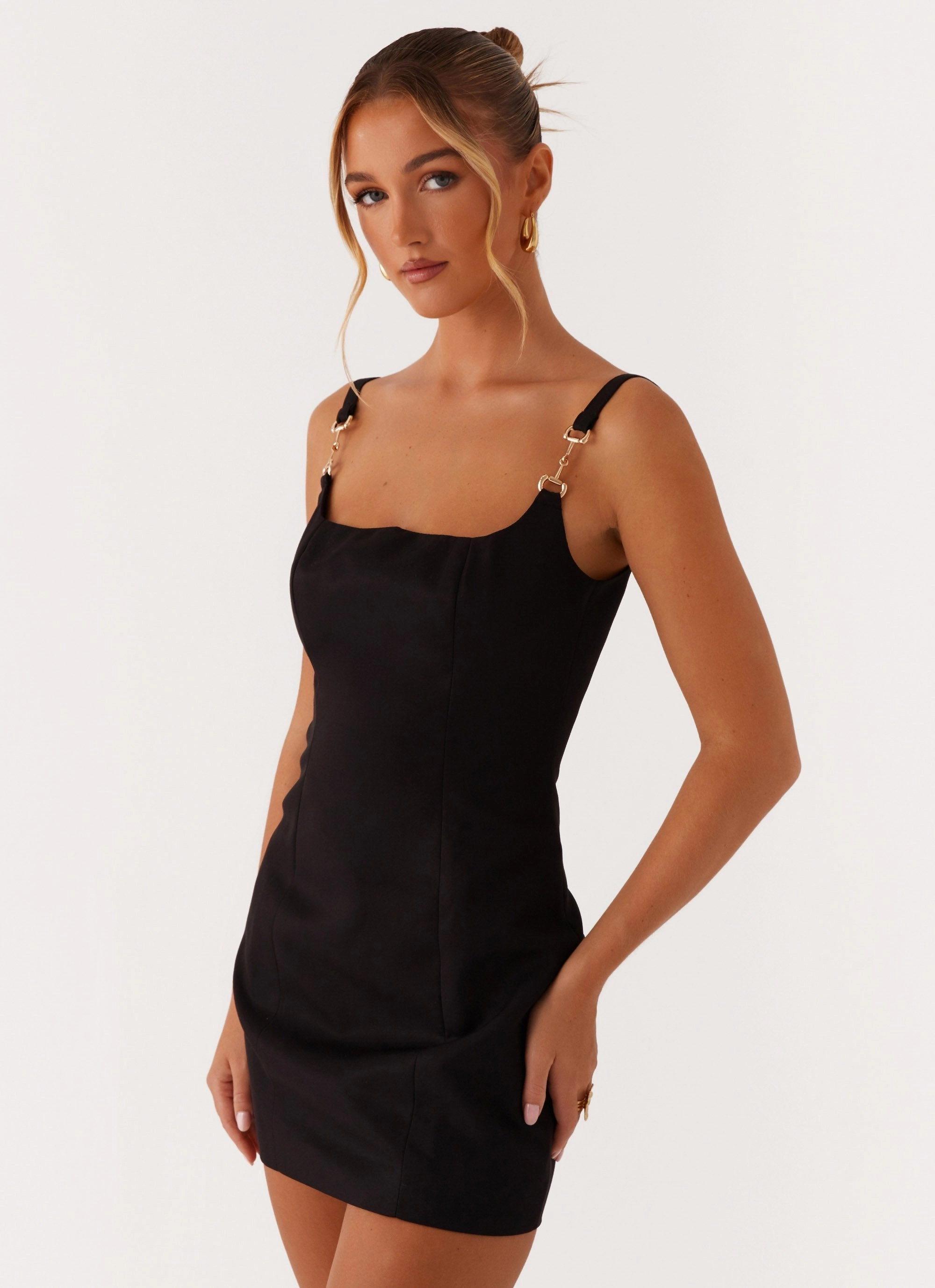 Aretha Mini Dress - Black Bright Mood Practical work-to-play piece