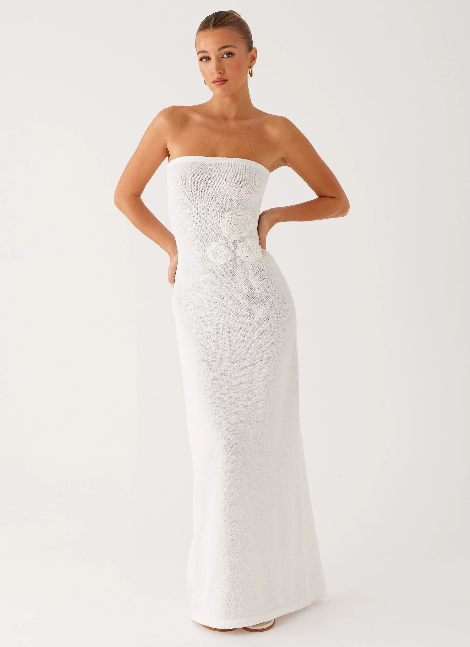 Arli Strapless Maxi Dress - Ivory Urban Mood Party Safe