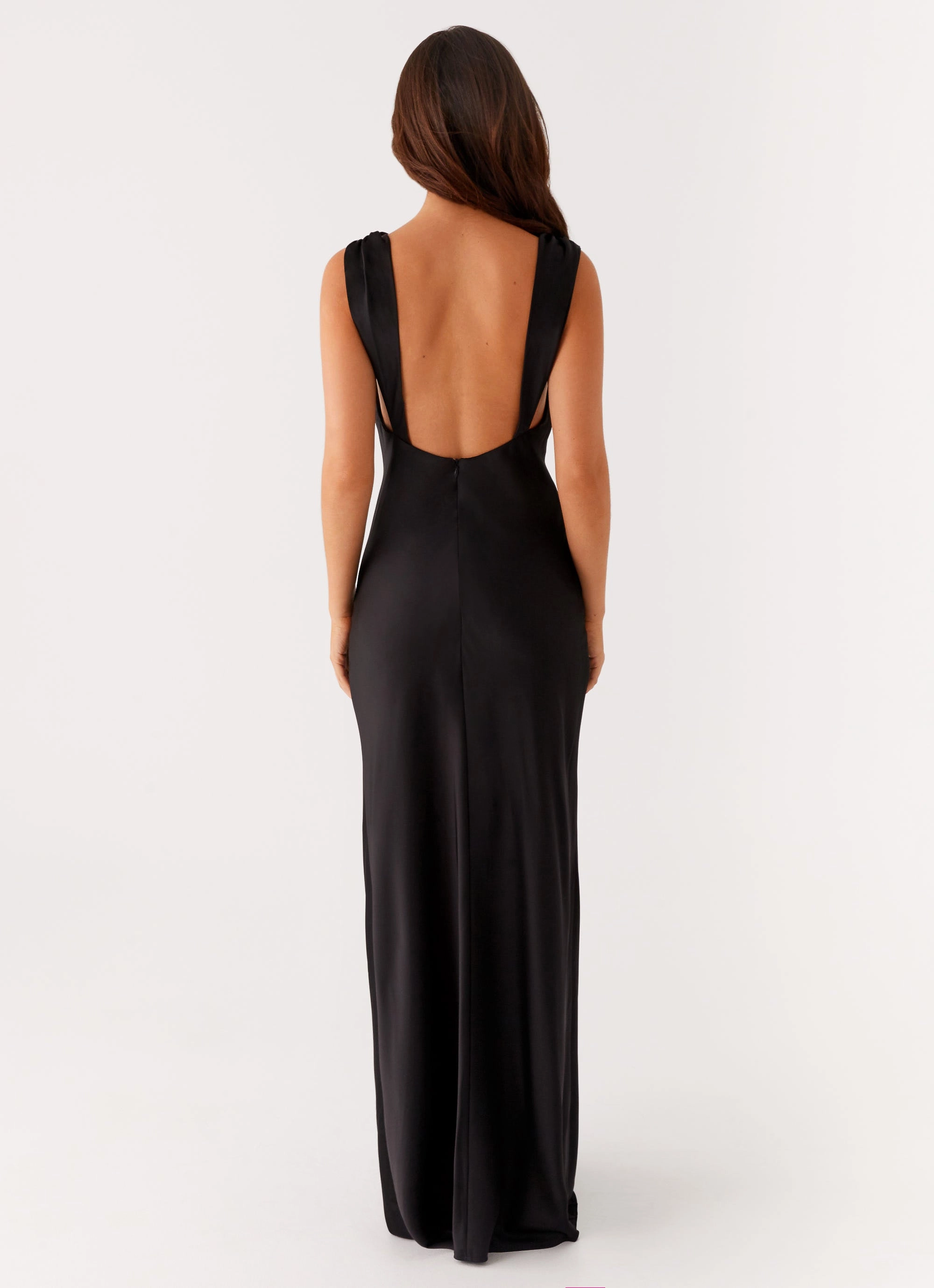 Arya Maxi Dress - Black Texture Blend Linen Soft