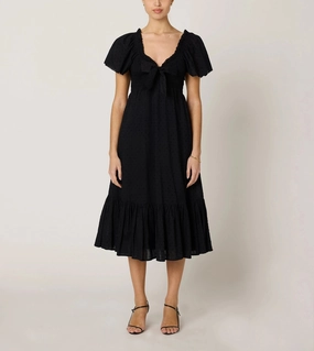 Ashlyn Midi Dress | Black Bare Glow Airy Base