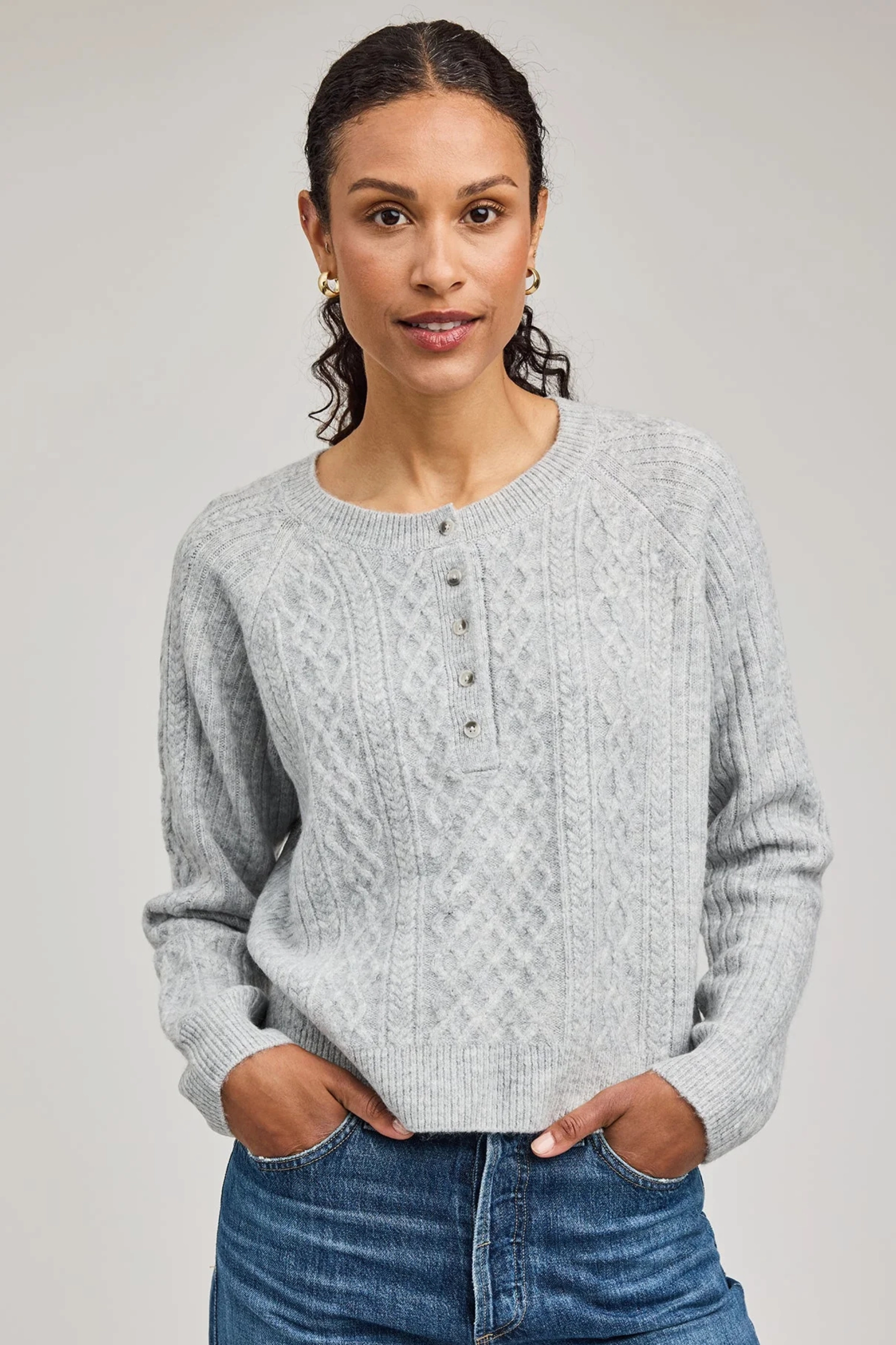 Layered Wearable Warm Winter Wear Aspen Cardigan - Heather Ash