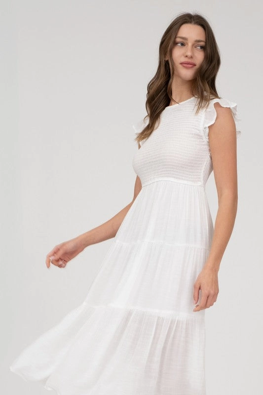 DANICA SMOCKED TIERED MIDI DRESS S-3XL Elegant brunch outfit