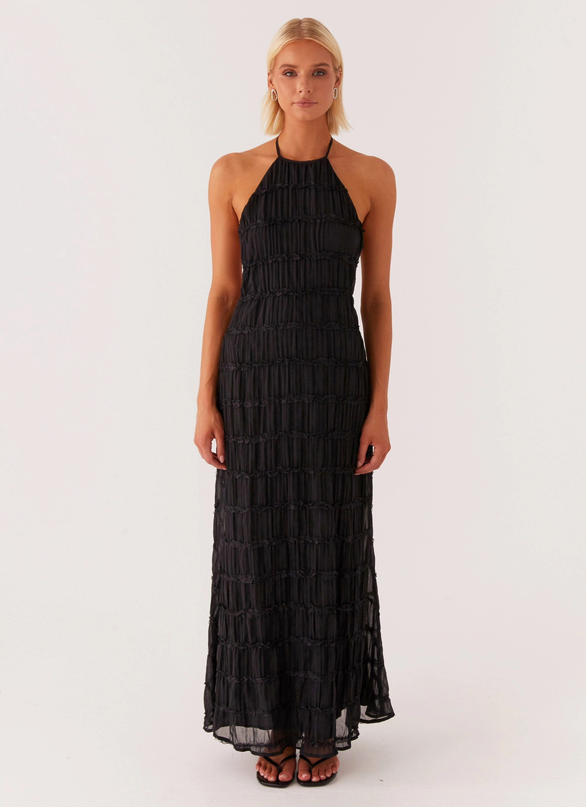 Aullie Maxi Dress - Black Coral Soft