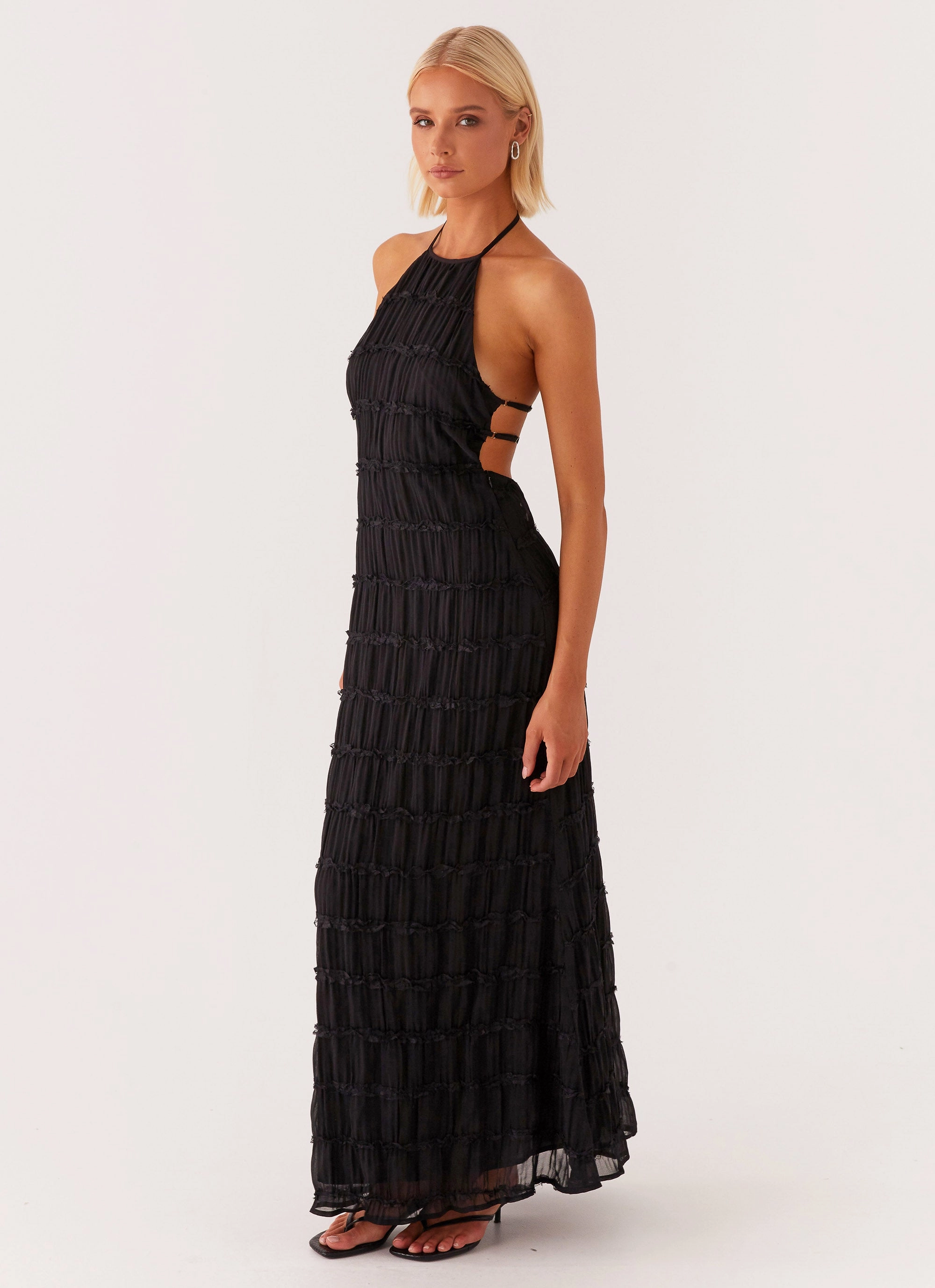 Aullie Maxi Dress - Black Gradient Shade TearResistantFabric