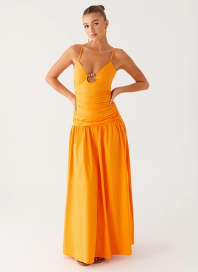 Avani Maxi Dress - Orange Flexible Layers Layered Look