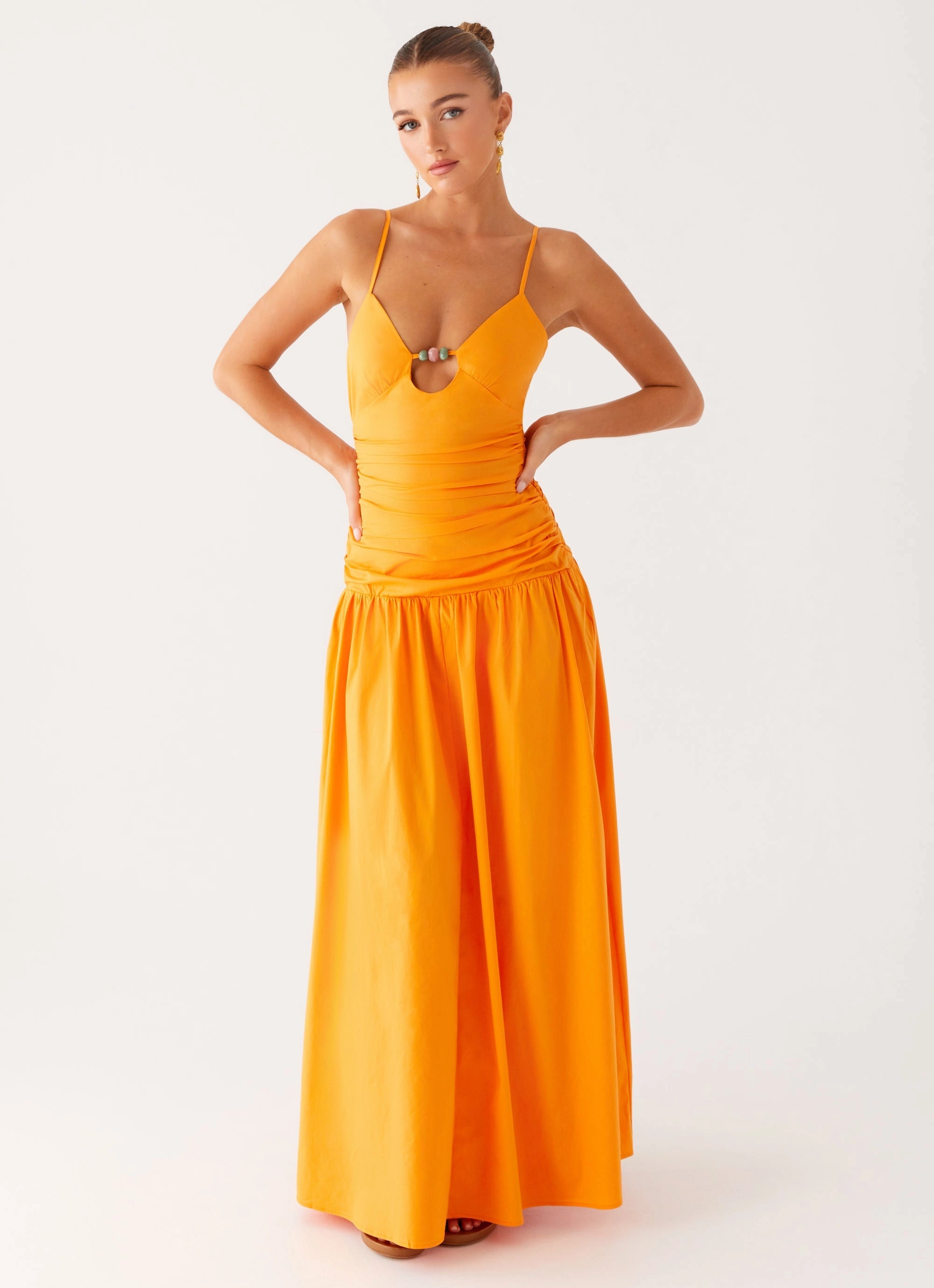 Avani Maxi Dress - Orange Flexible Layers Layered Look