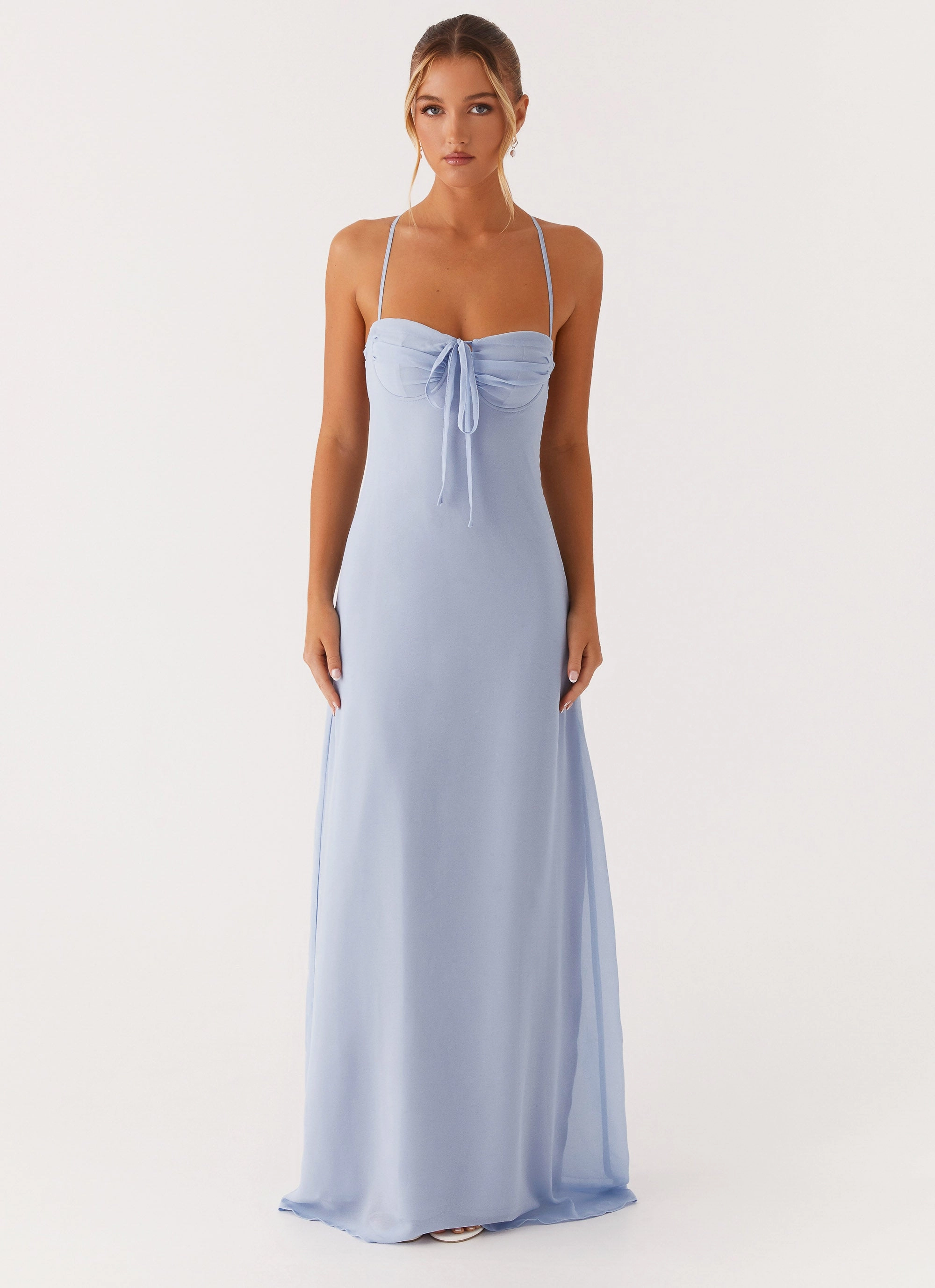 Relaxed work dress Street-Style Aveline Bustier Maxi Dress - Blue