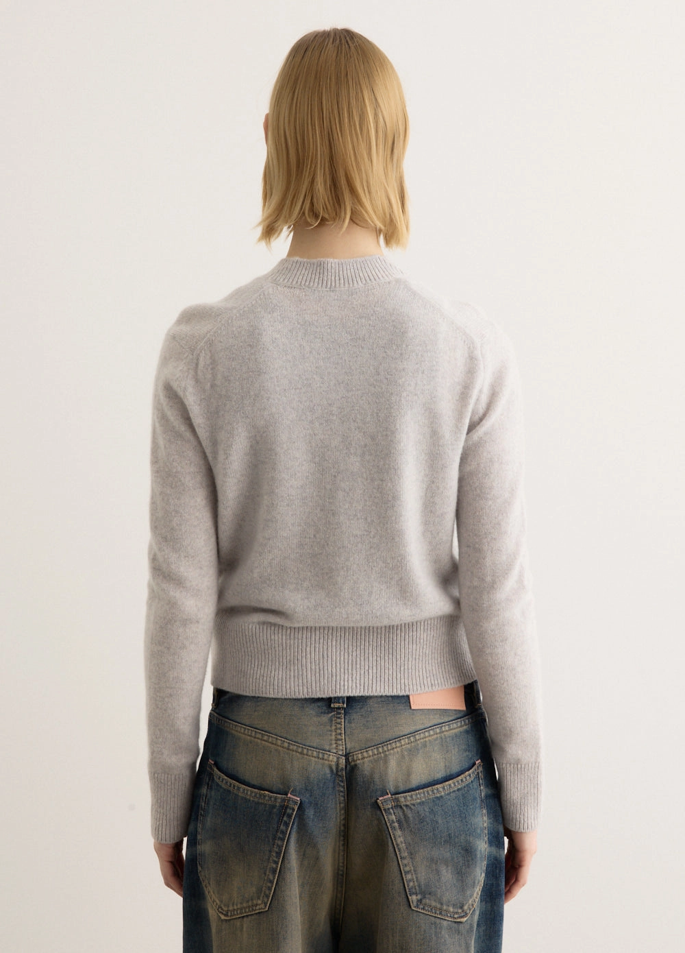 Reinforced Neckline Stitching Baby Fox Patch Fitted Cardigan