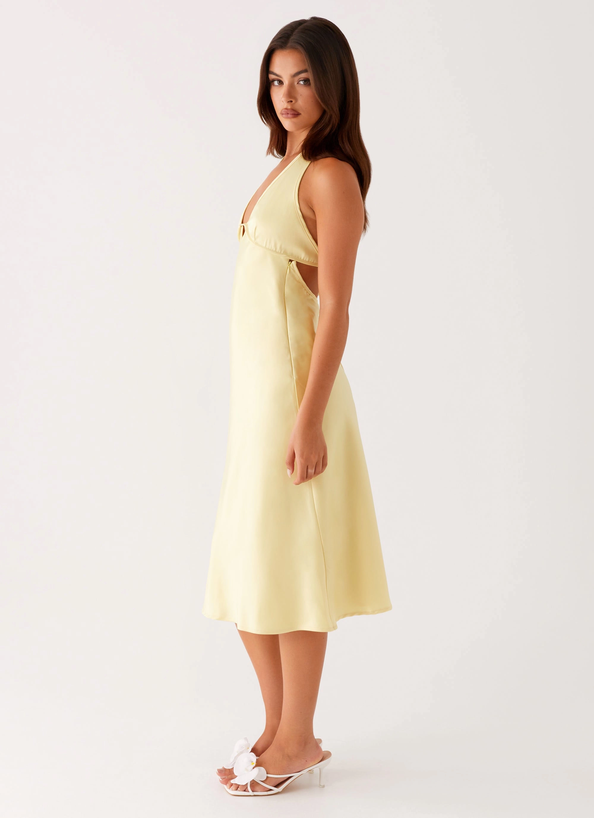 Sheer Element Davies Midi Dress - Yellow