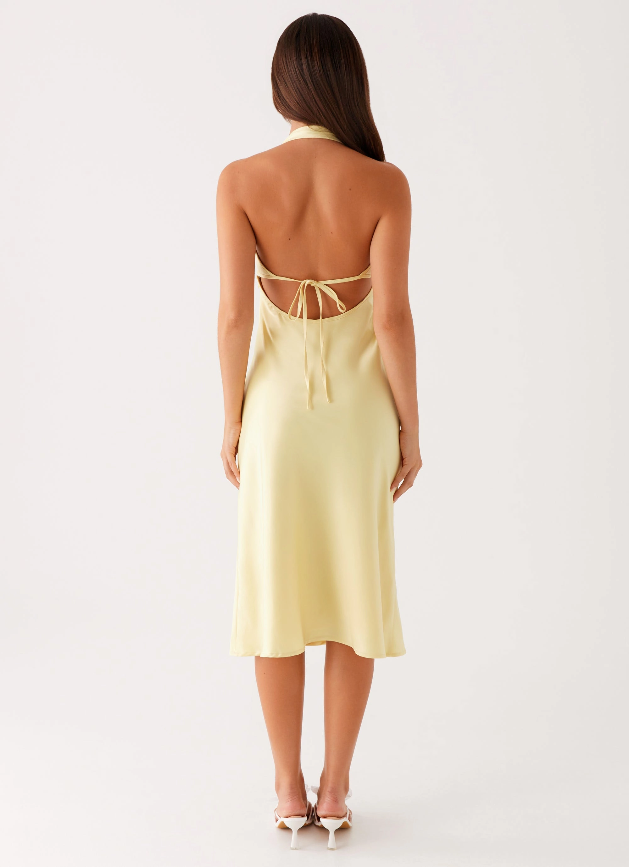 Bishop-Sleeve Davies Midi Dress - Yellow