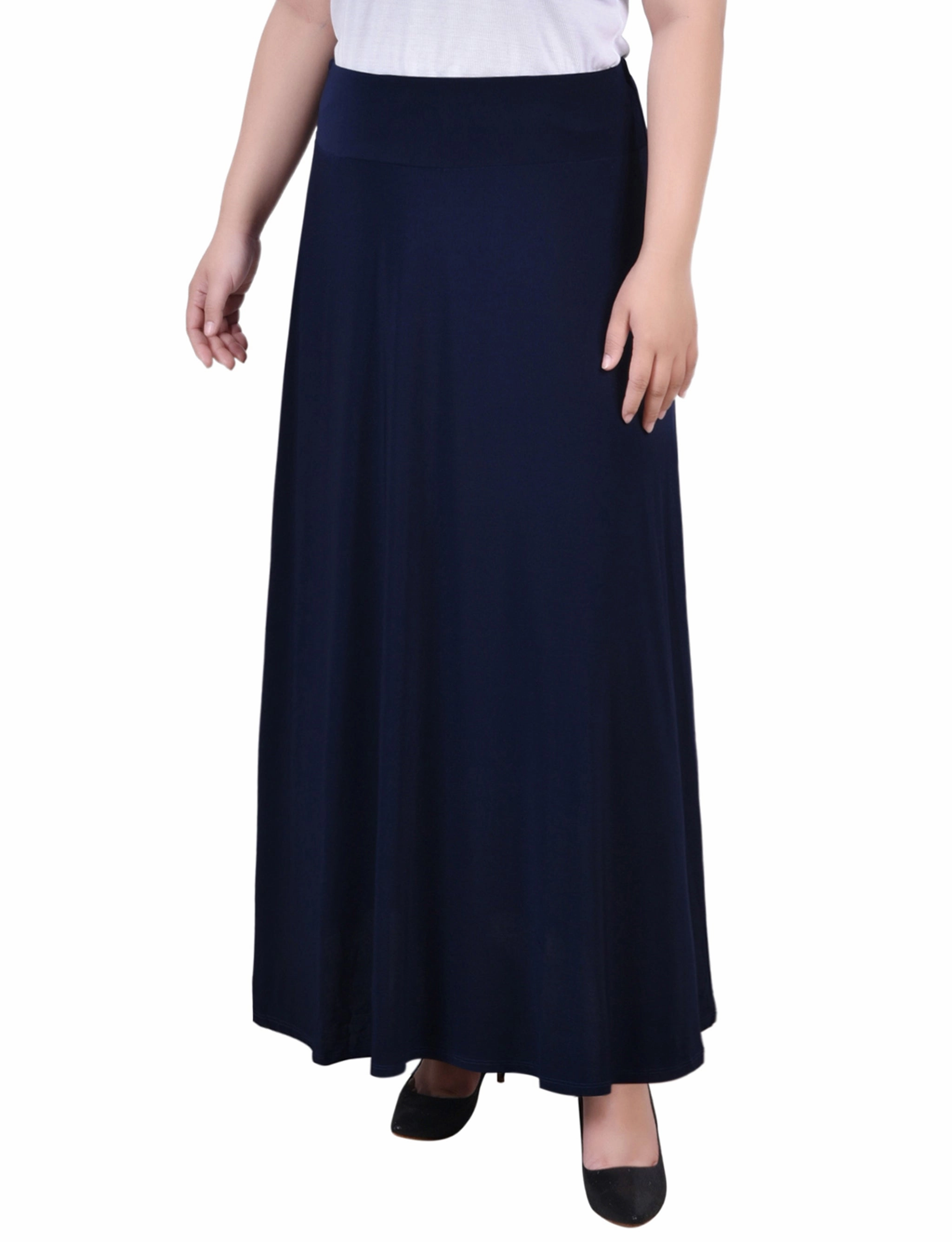 Vibe Style Sleek Style Plus Size Wide Yoked Maxi Skirt