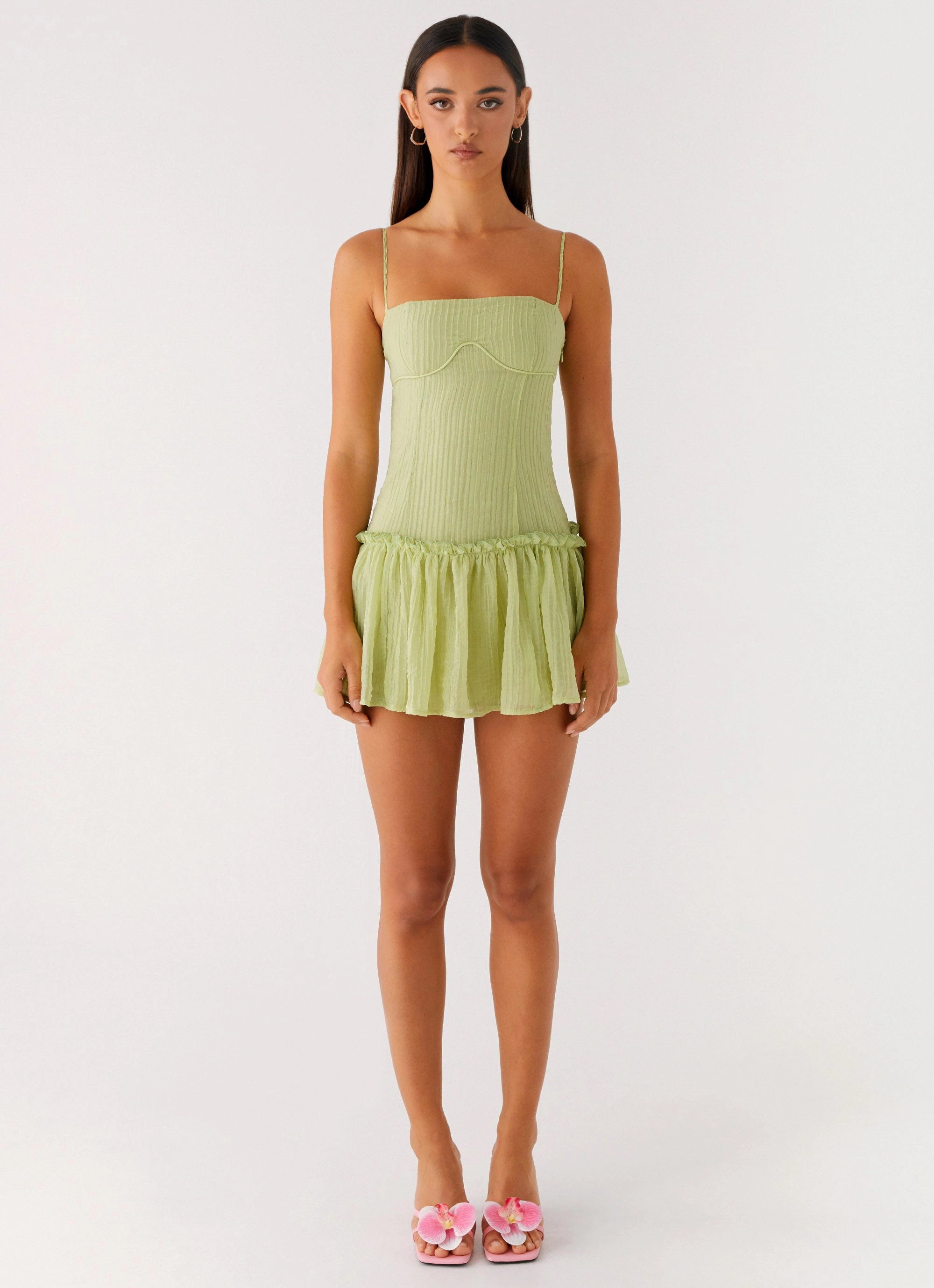 Casual and Stylish Elegant Piece Bambini Mini Dress - Green