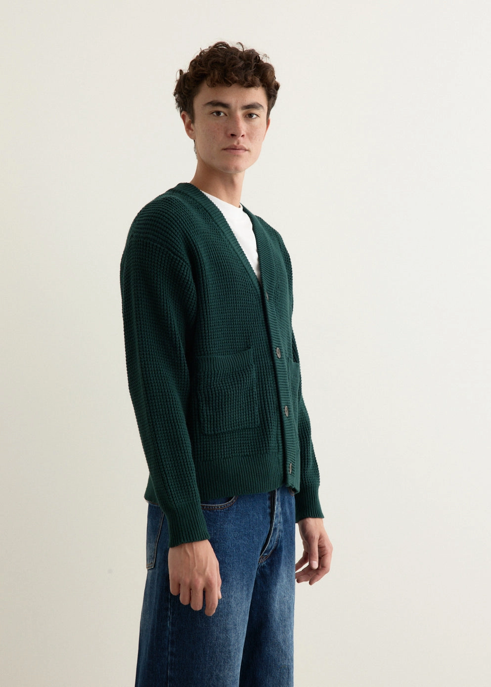 Chill Evening Michael Plaited Waffle Cardigan