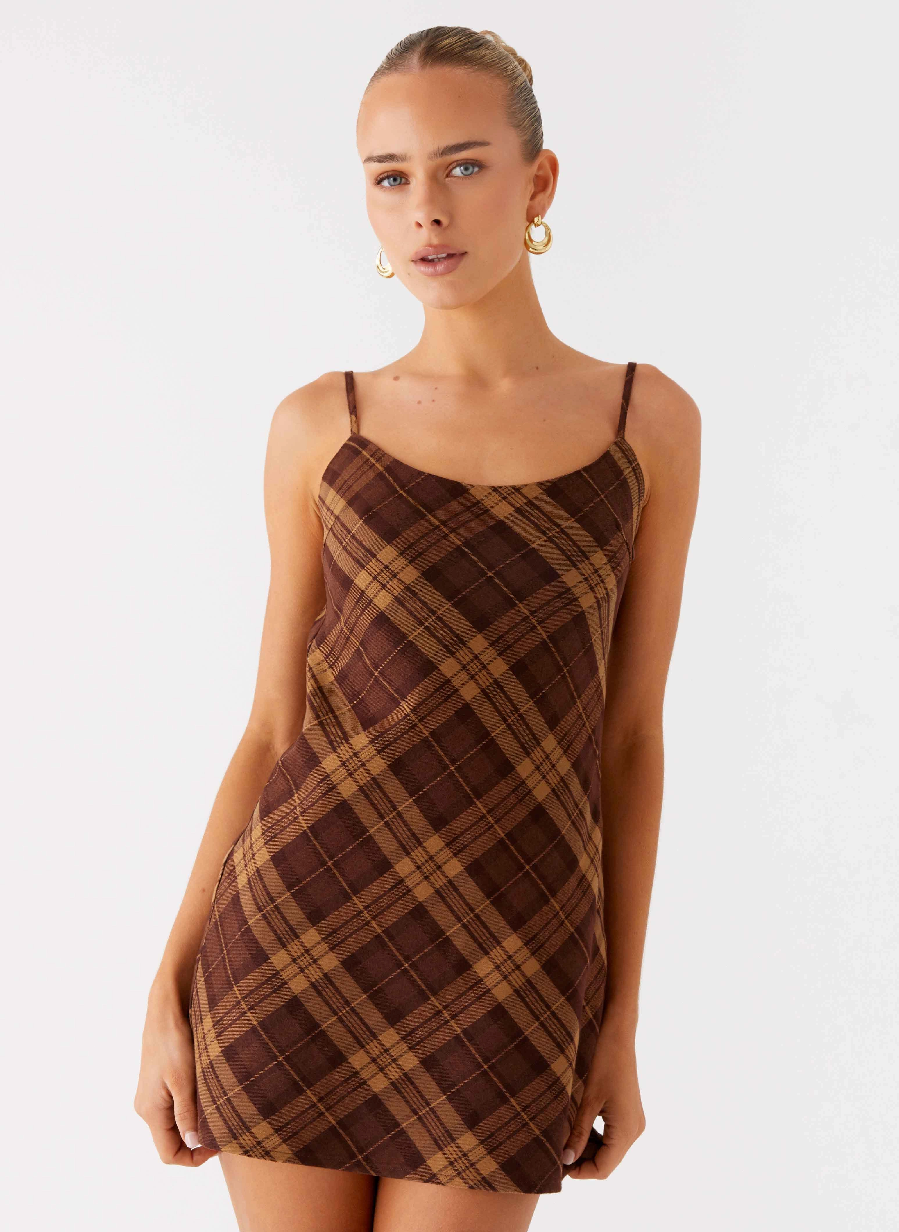 Eco-friendly Radio Star Mini Dress - Plaid