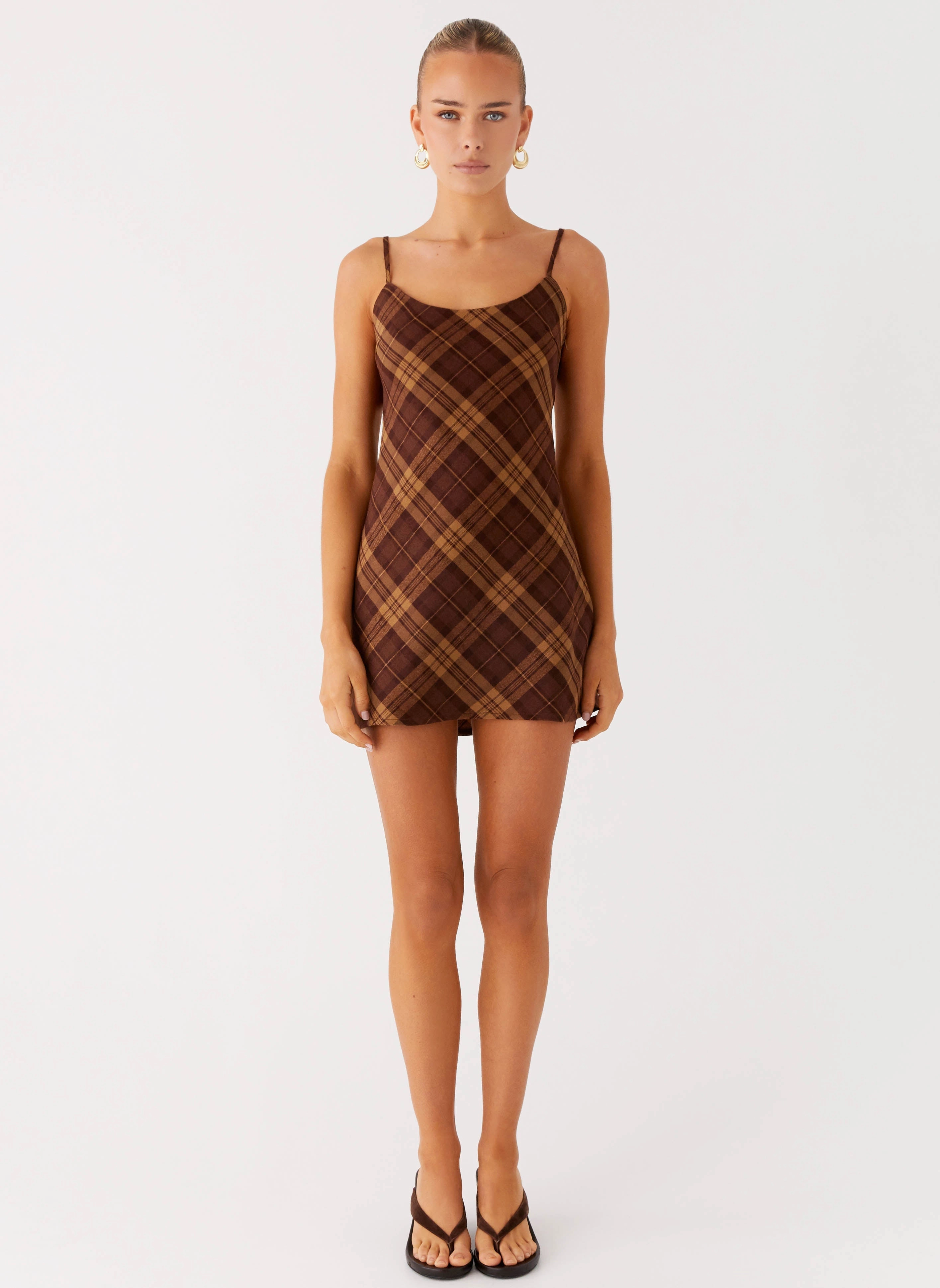 Nature Inspired Radio Star Mini Dress - Plaid