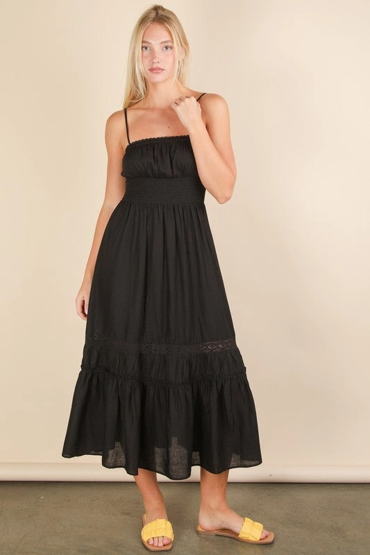 Sylvia Lace Detail Woven Midi Dress New Spirit