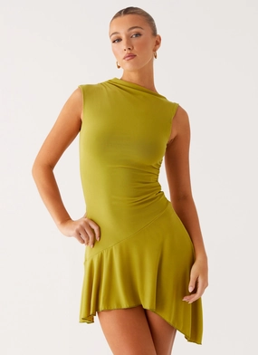 Lanai Mesh Mini Dress - Lime Travel Option