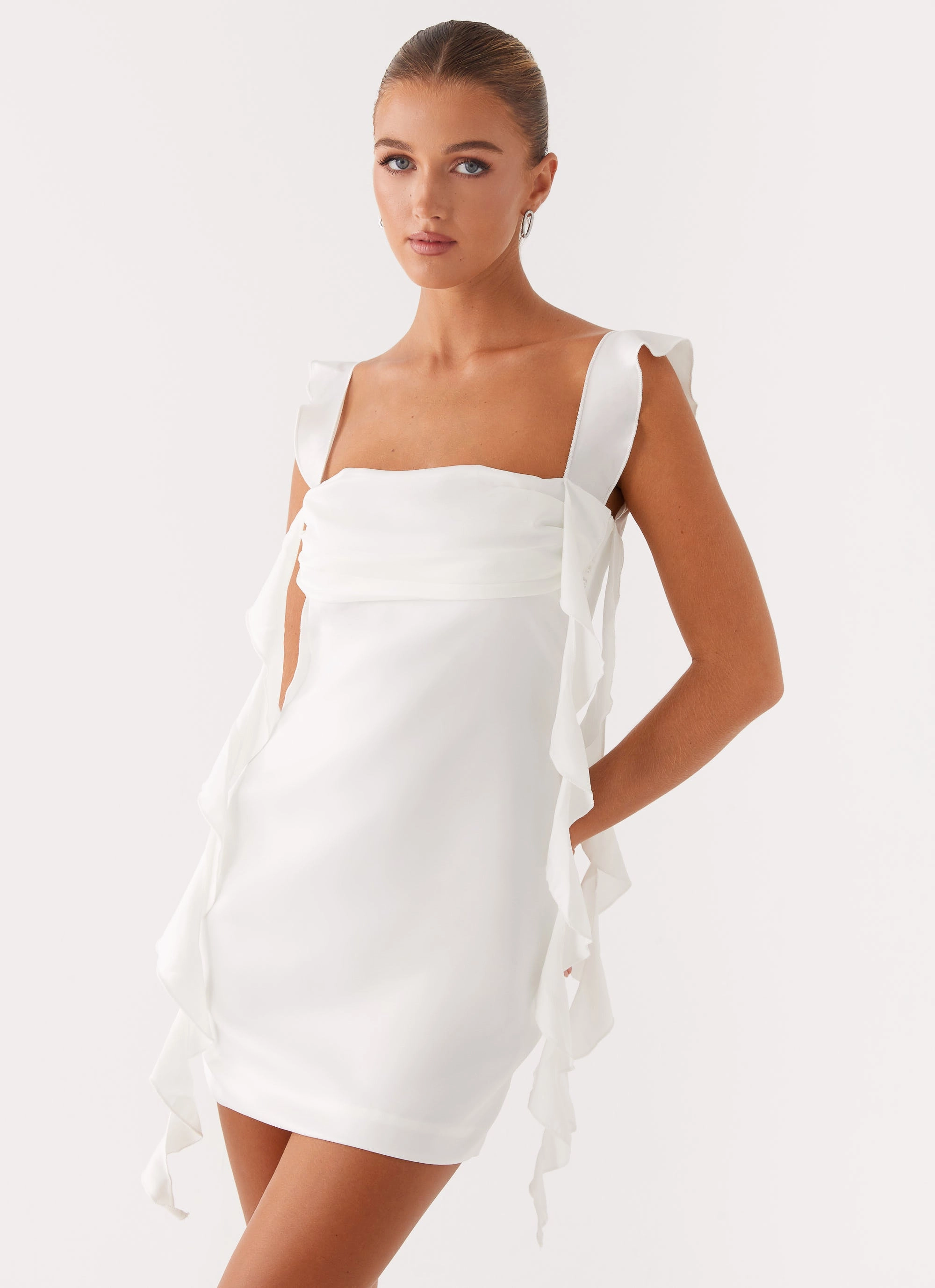 Soft Profile Silk Air Beckham Mini Dress - White