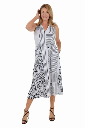 Belle Ruffle Neck Sleeveless Maxi Dress Minimal Touch Work Ready