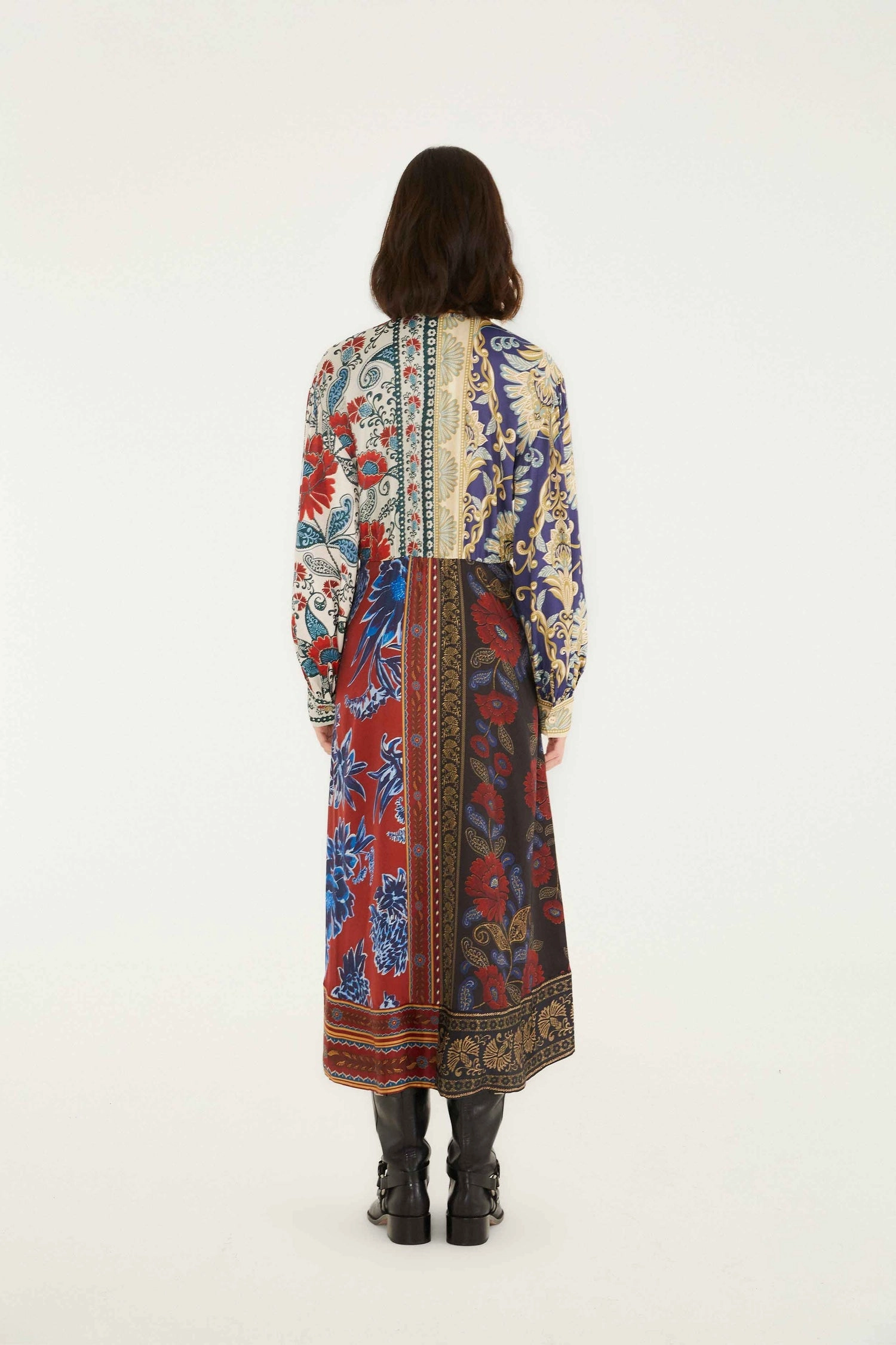 Winter Mix Midi Dress in Navy Sharp Design