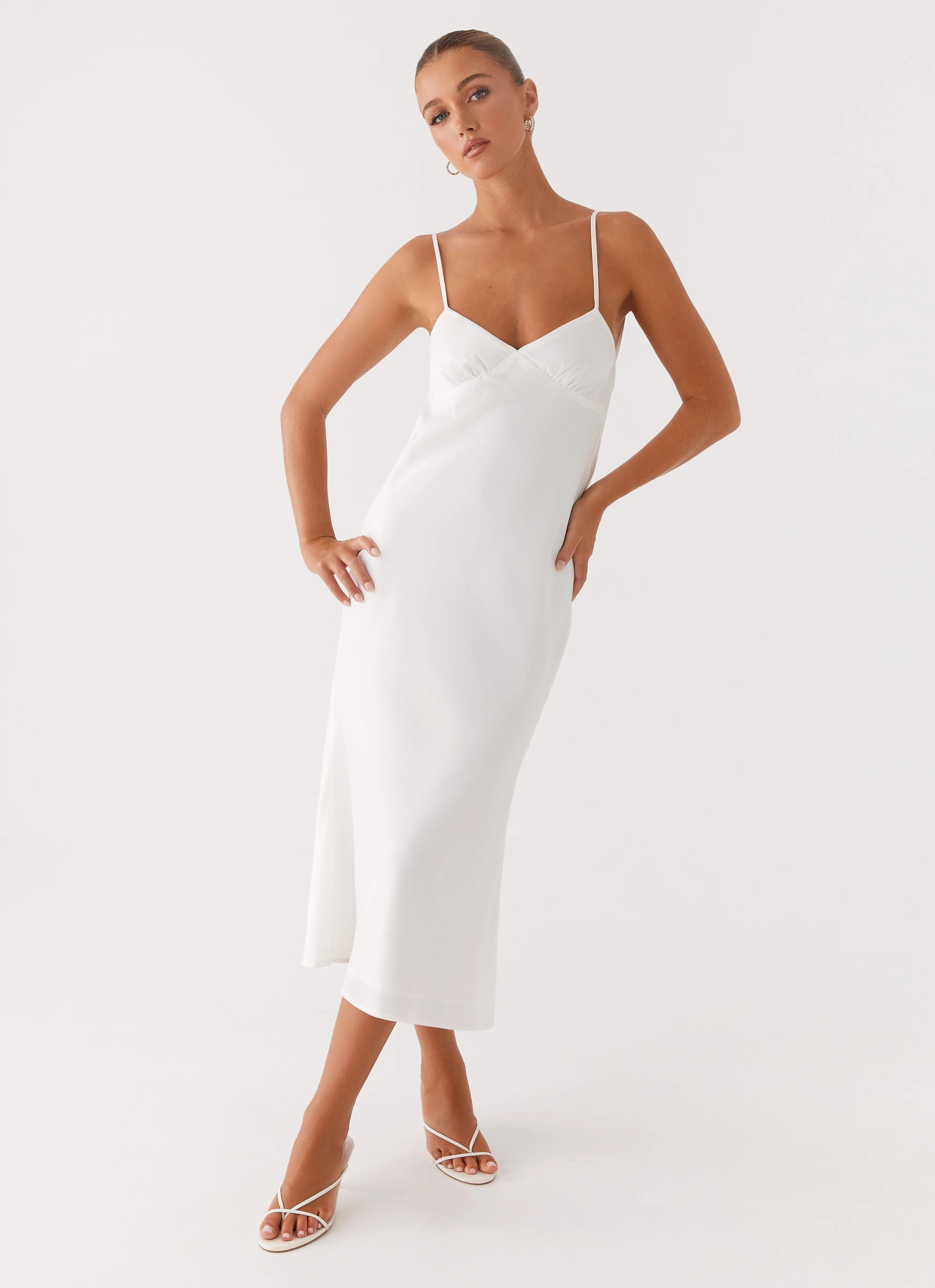Monochrome Mood Bentley Midi Dress - White